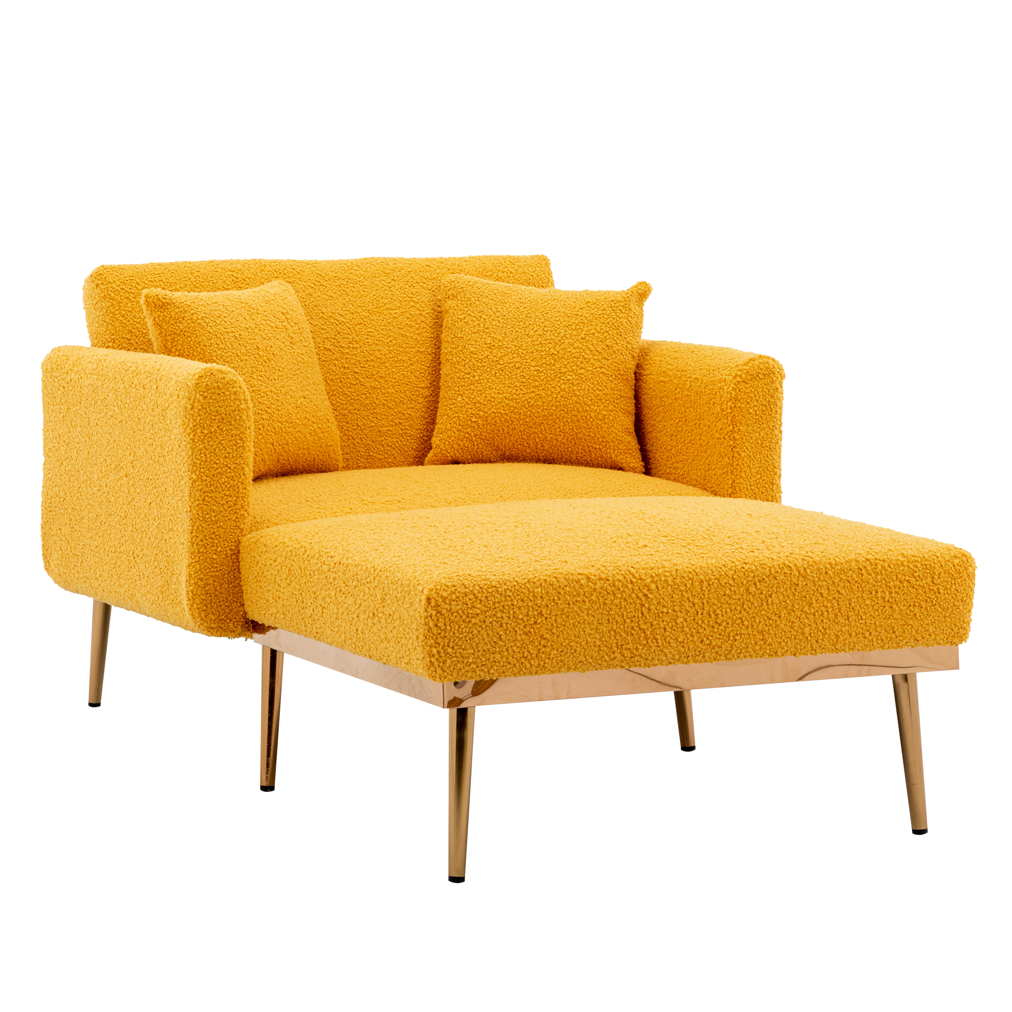 COOLMORE fashionable and classic style chaise lounge chair / accent chair for Living Room, bedroom (Mustard Teddy)