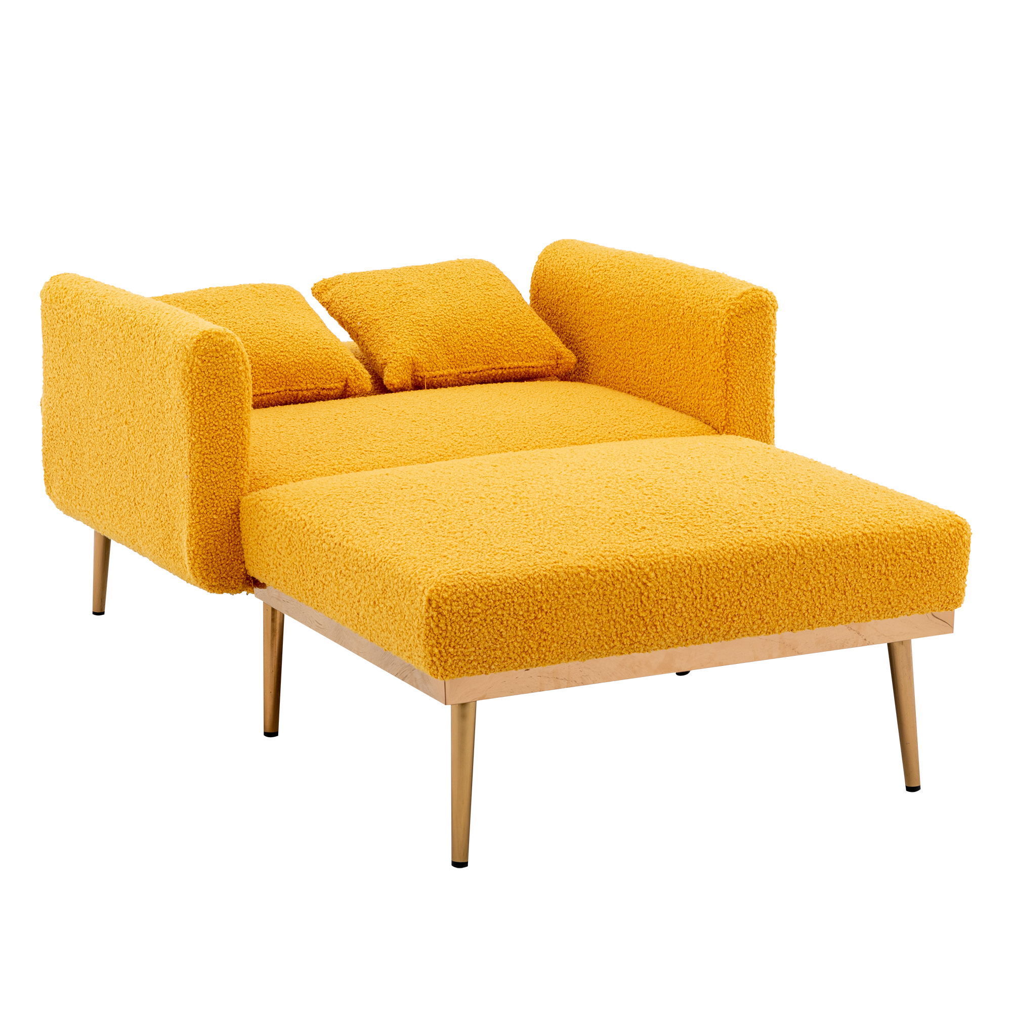 COOLMORE fashionable and classic style chaise lounge chair / accent chair for Living Room, bedroom (Mustard Teddy)