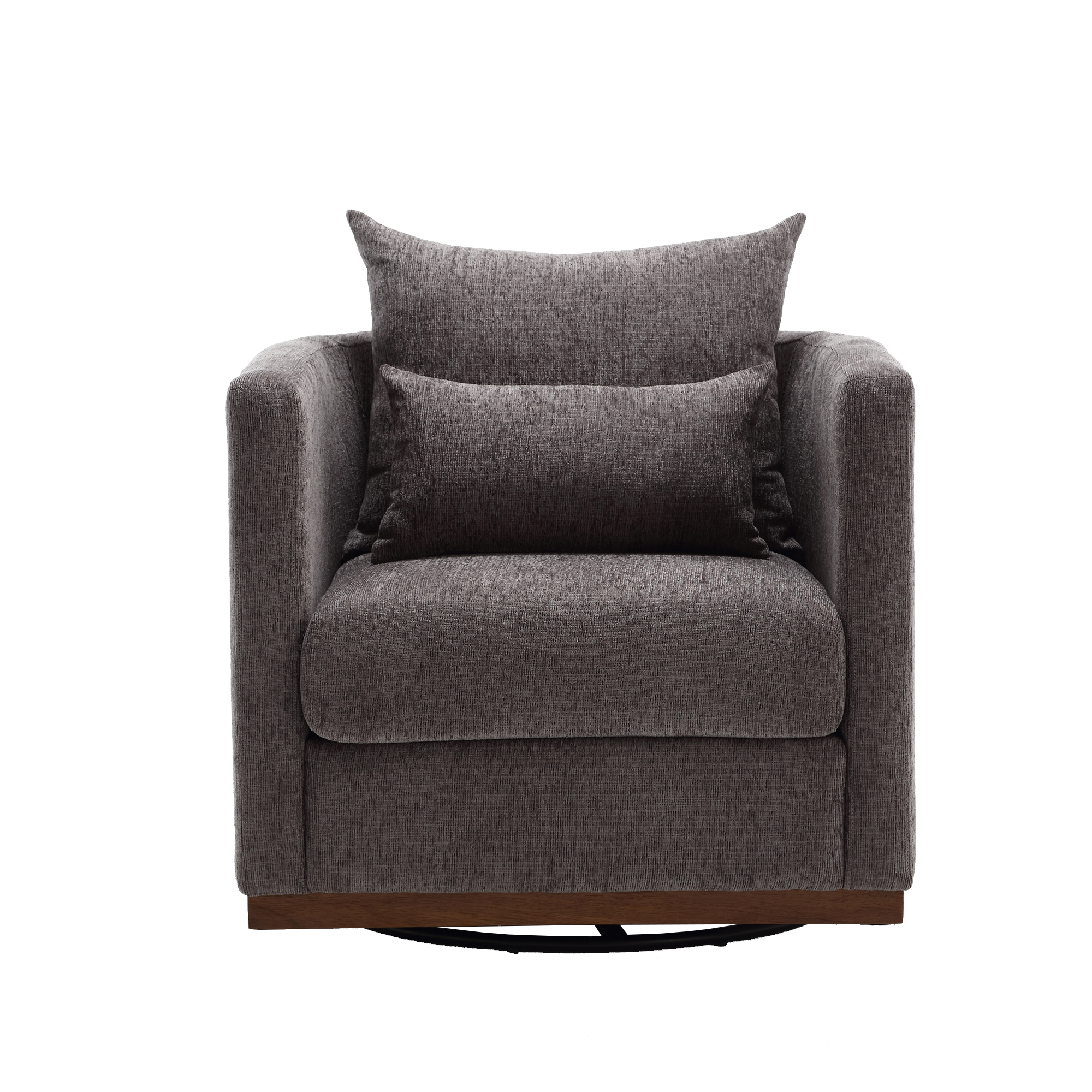 COOLMORE Swivel Barrel Chair, Comfy Round Accent Sofa Chair for Living Room, 360 Degree Swivel Barrel Club Chair, Leisure Arm Chair for Nursery, Hotel, Bedroom, Office, Lounge (Dark Gray Chenille)