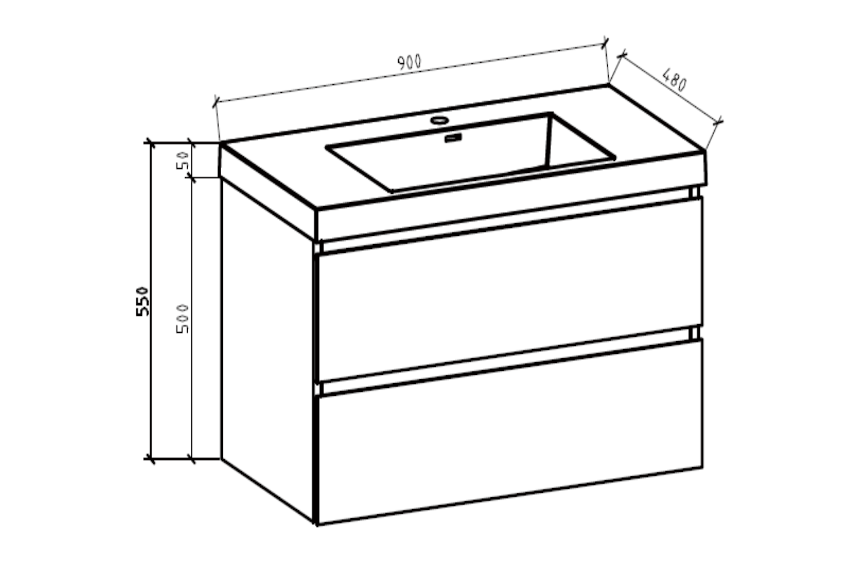 36'' Vanity Base Only, Wall Mounted Bathroom Vanity Only in Natural Wood, No Countertop Included