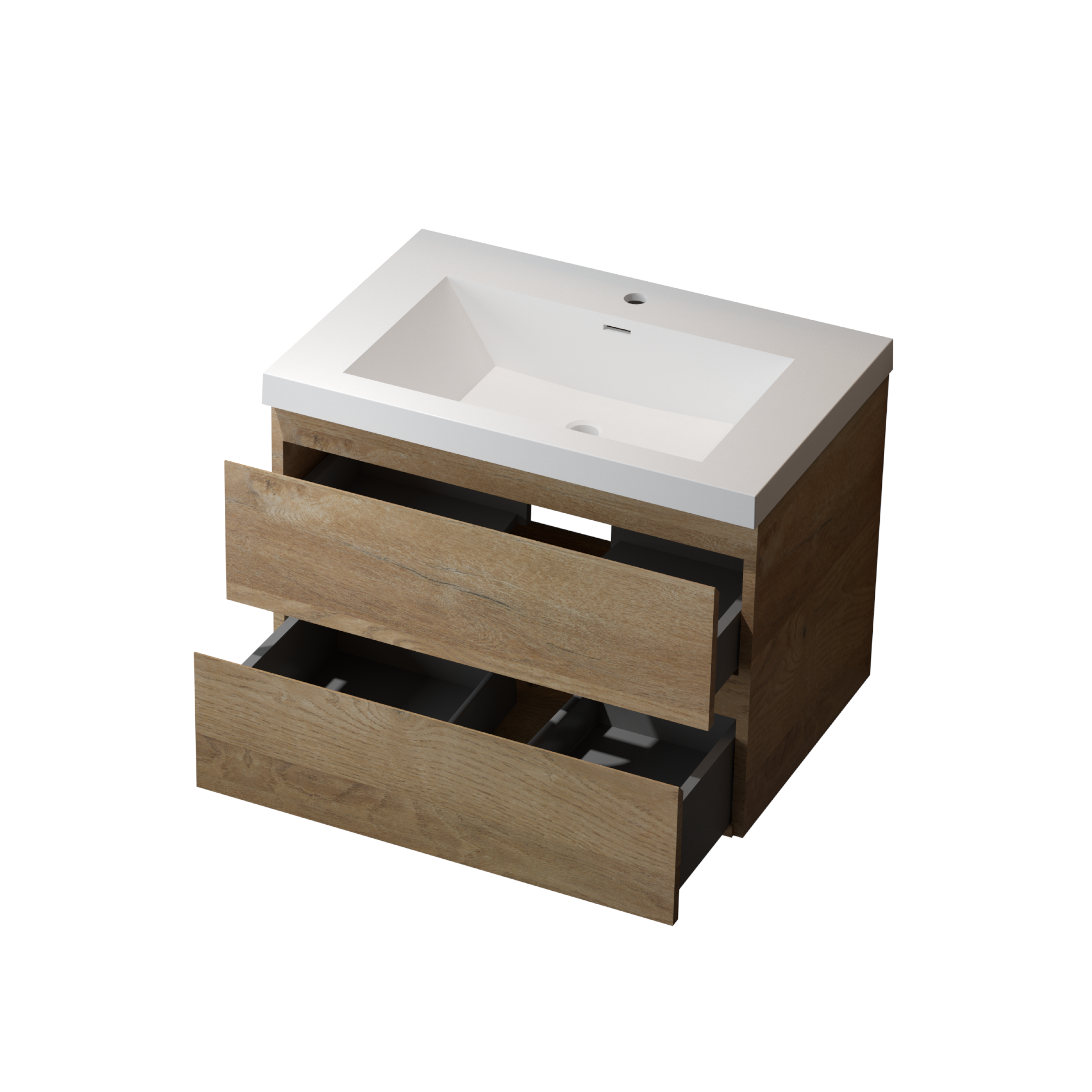 29'' Sink Only, Solid Surface Vanity Sink for Bathroom in White