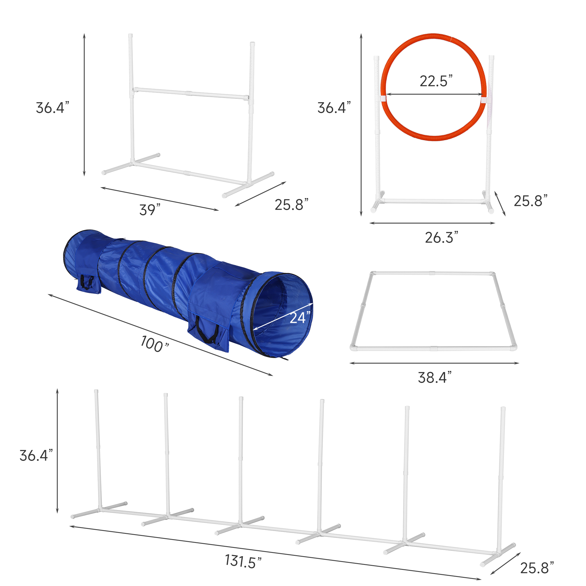 6Pack Dog Agility  Training Equipment Set