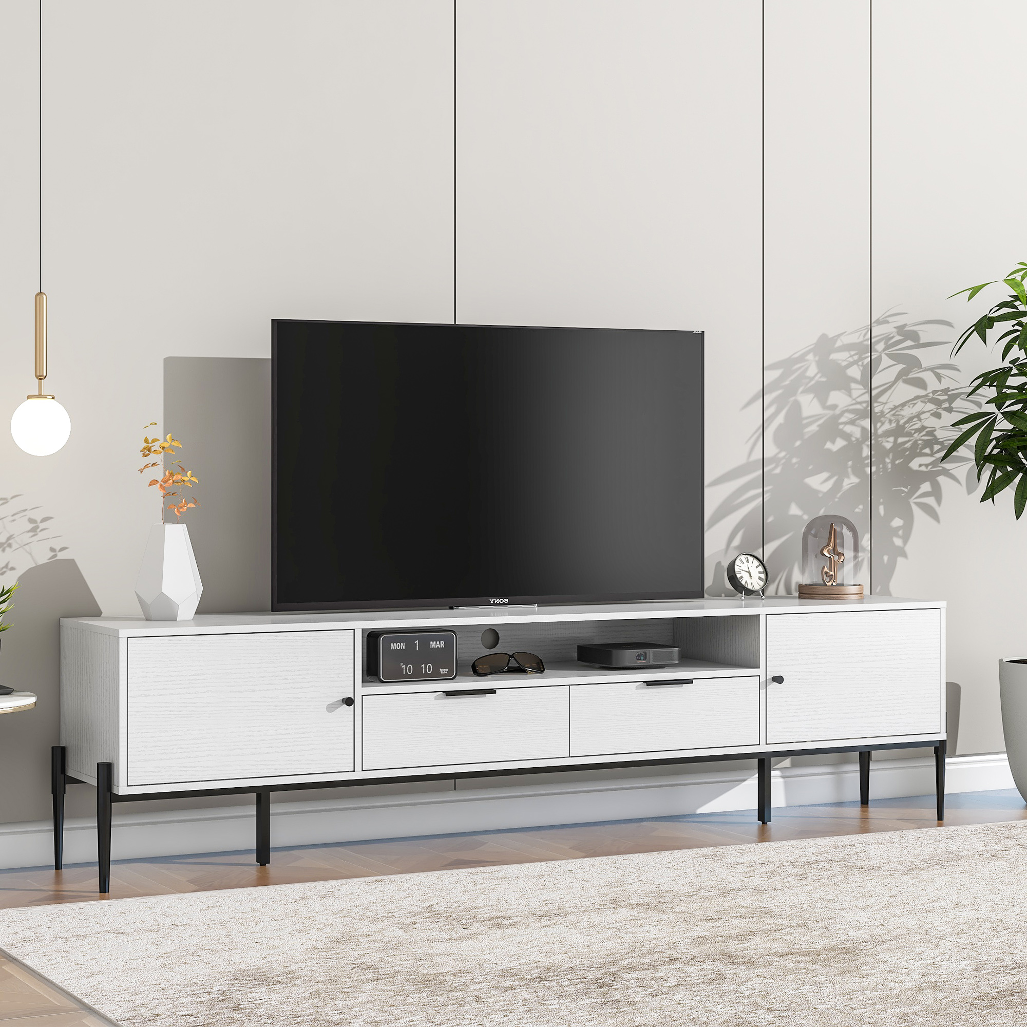 Modern TV Console, Entertainment Center with Storage for Living Room 70.86x15.74x21.85inch