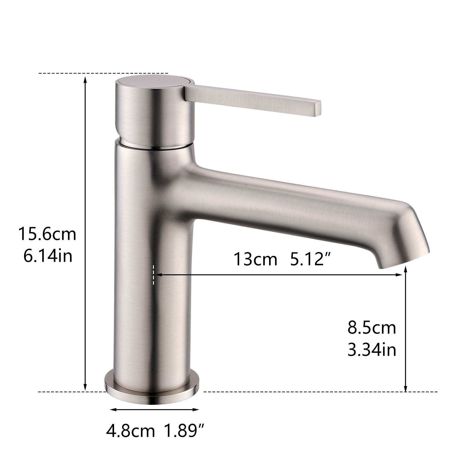 Brushed Nickel Bathroom Faucet for Sink 1 Hole, Bathroom Sink Faucet Single Handle, Modern Bathroom Basin Faucet