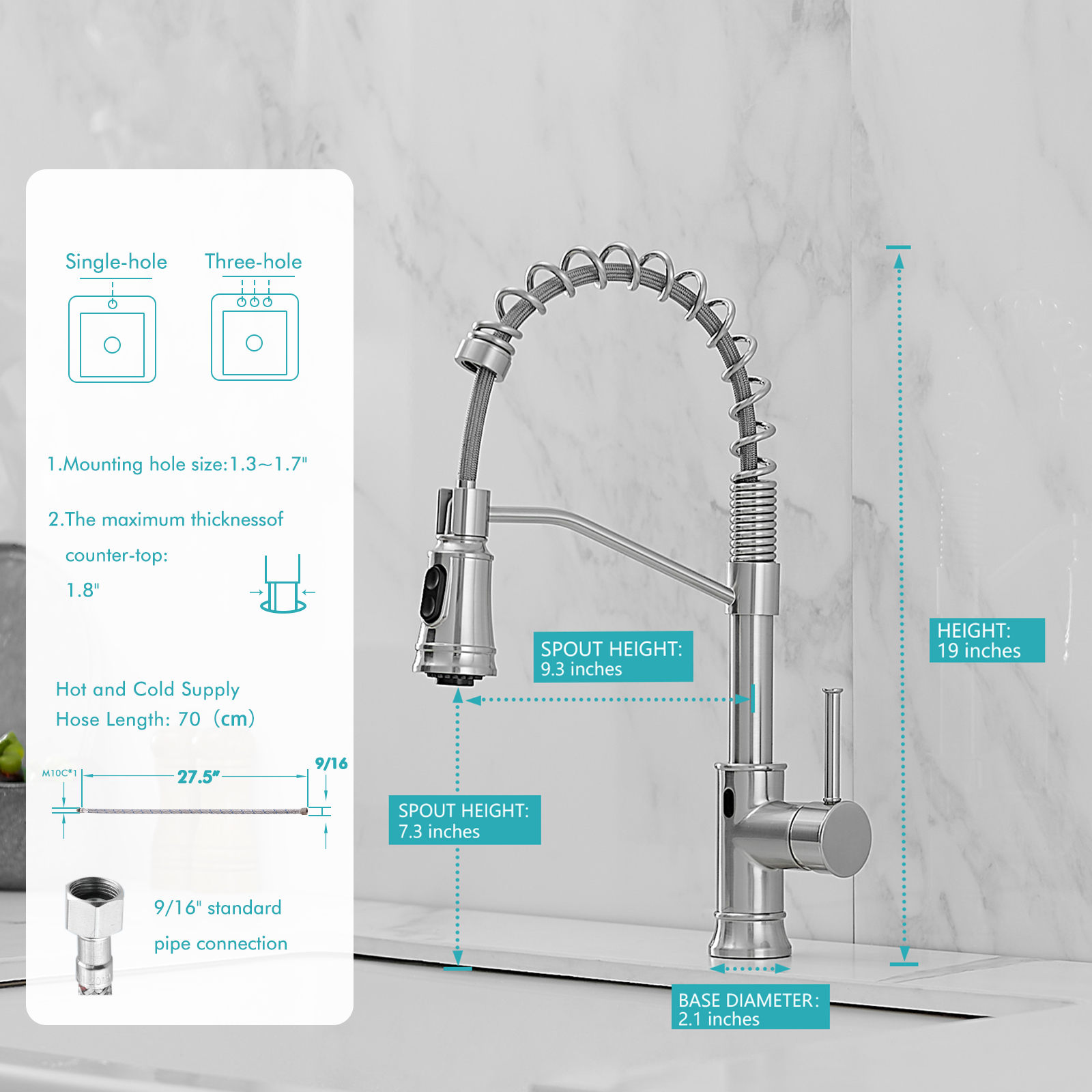 Touchless Kitchen Faucet,Hands Free Automatic Smart Kitchen Faucet