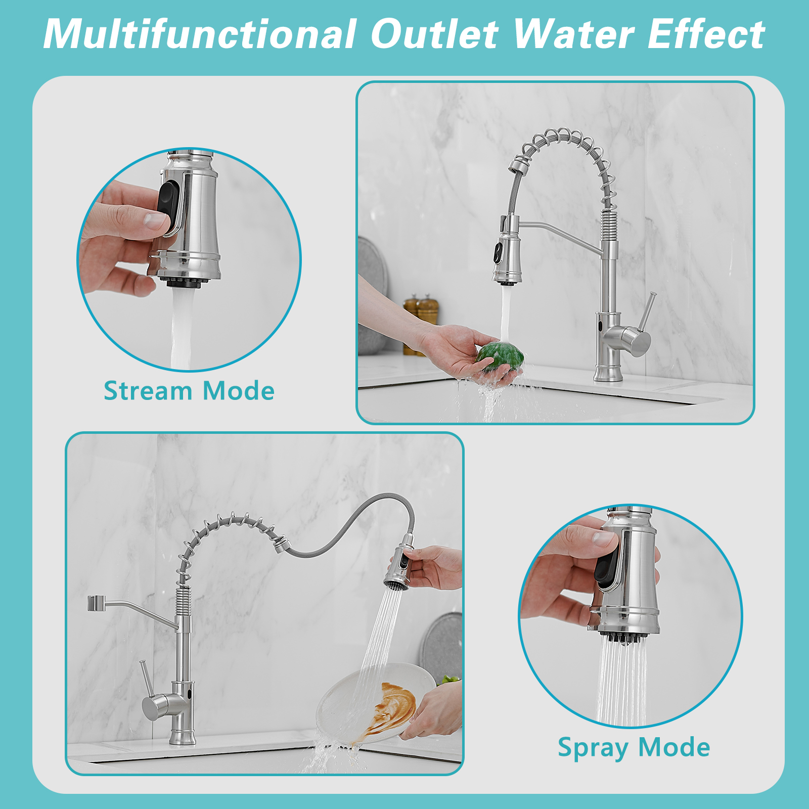 Touchless Kitchen Faucet,Hands Free Automatic Smart Kitchen Faucet