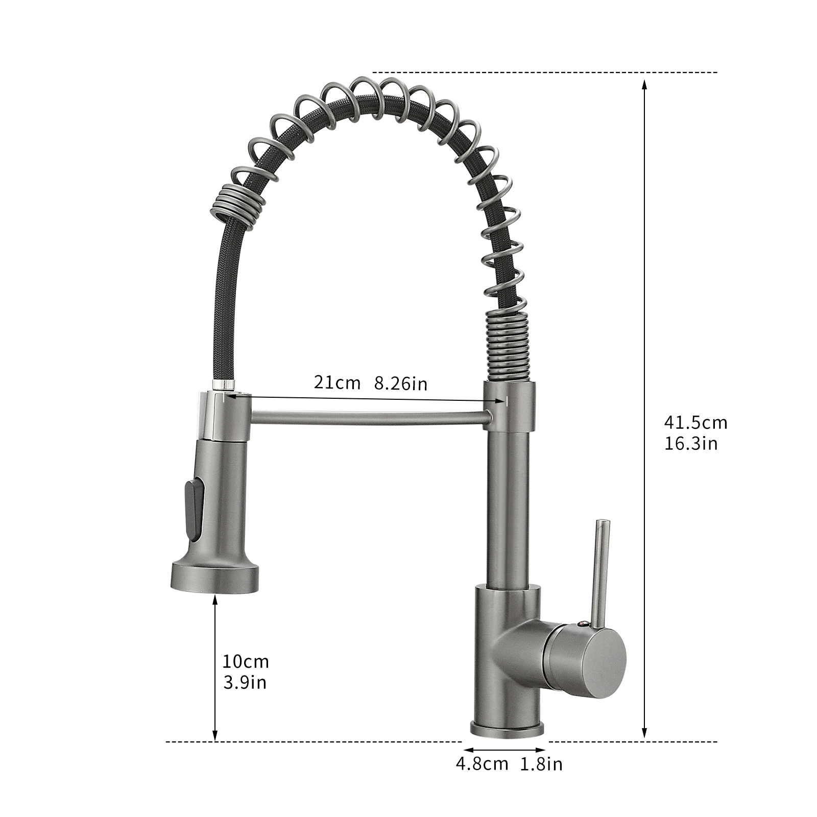 Commercial Kitchen Faucet with Pull Down Sprayer, Single Handle Single Lever Kitchen Sink Faucet