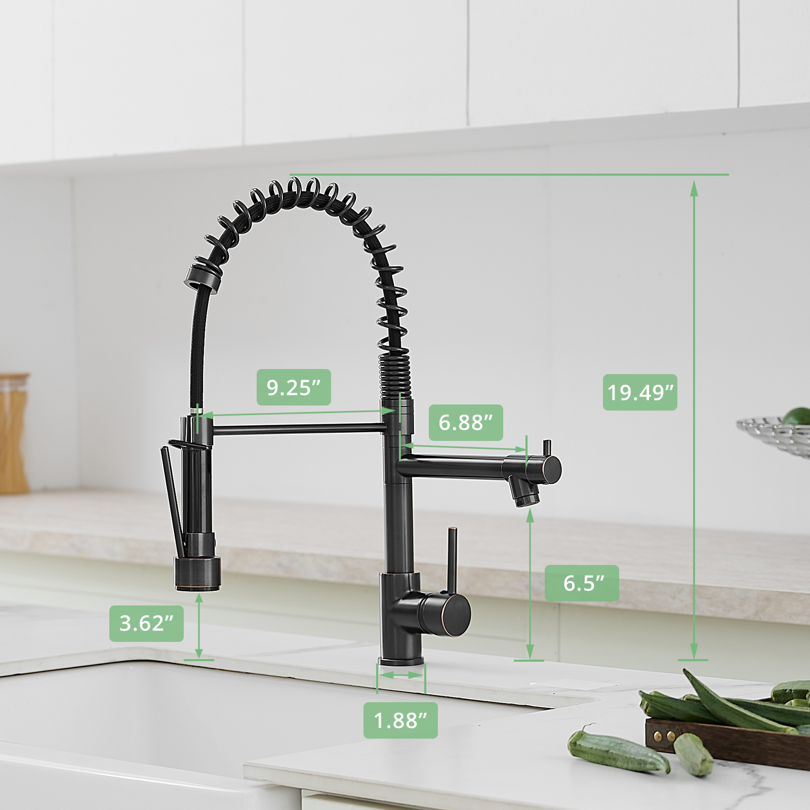 Commercial Kitchen Faucet with Pull Down Sprayer, Single Handle Single Lever Kitchen Sink Faucet