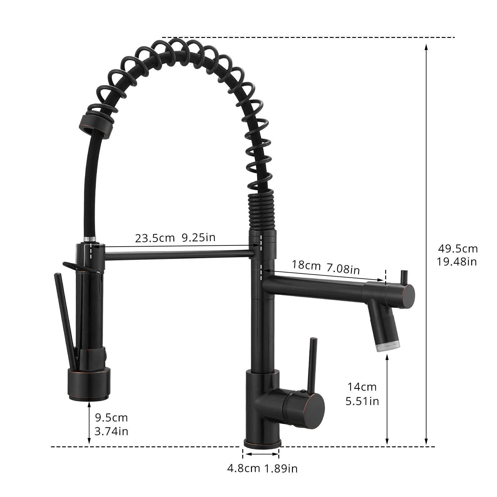 Commercial LED Kitchen Faucet with Pull Down Sprayer, Single Handle Single Lever Kitchen Sink Faucet