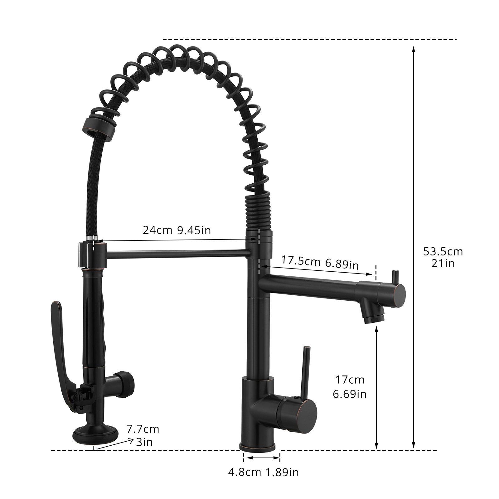 Commercial Kitchen Faucet with Pull Down Sprayer, Single Handle Single Lever Kitchen Sink Faucet