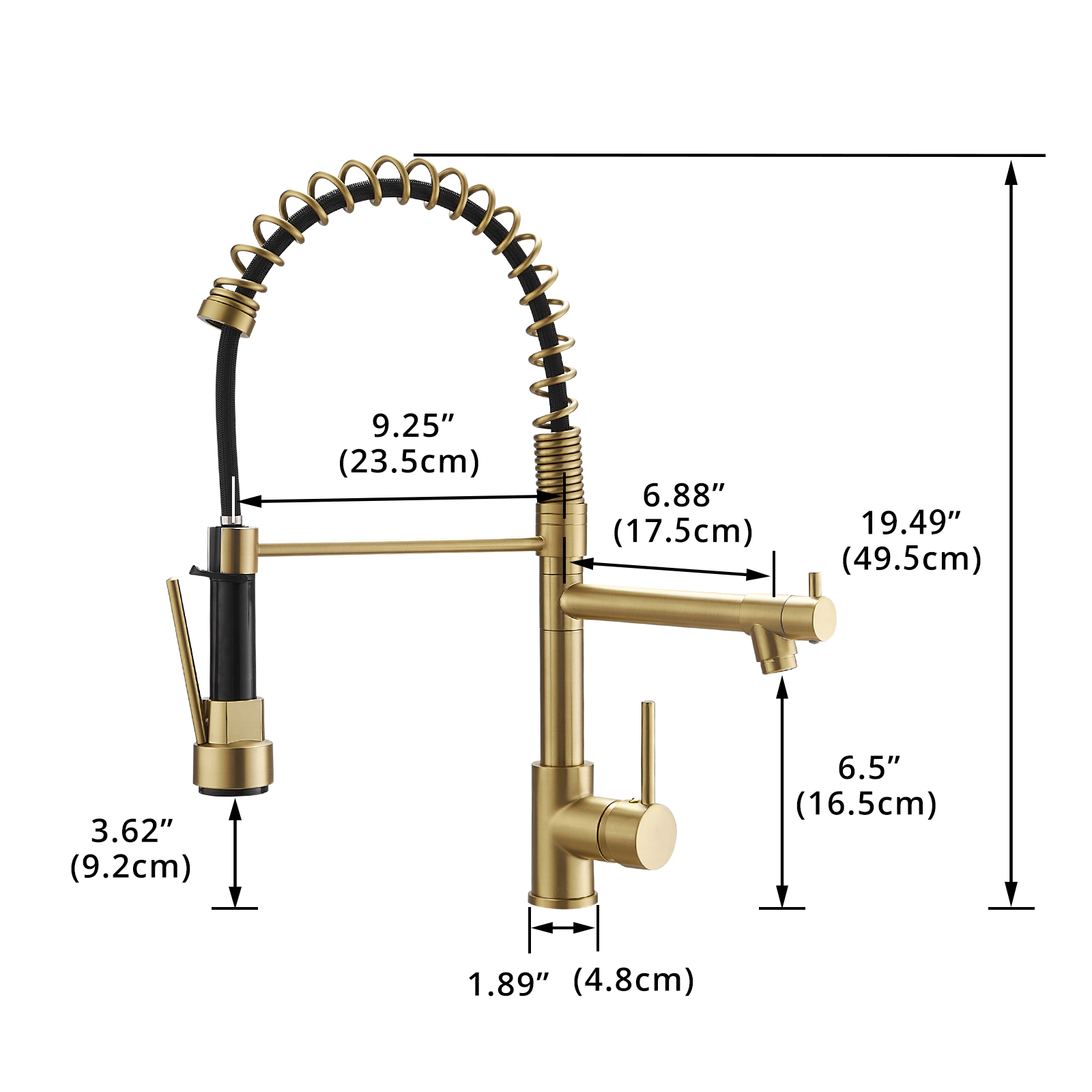 Commercial Kitchen Faucet with Pull Down Sprayer, Single Handle Single Lever Kitchen Sink Faucet