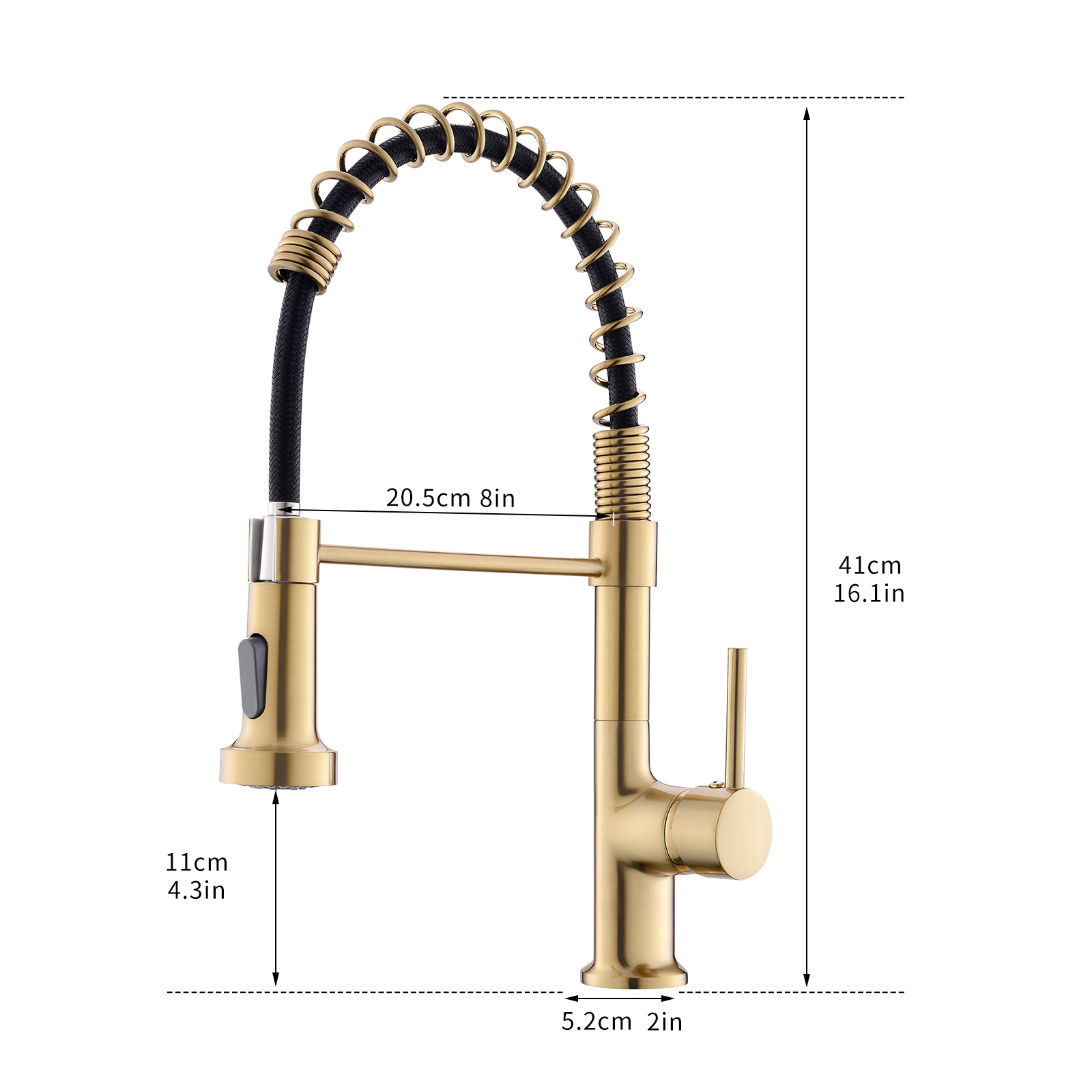 Commercial Kitchen Faucet with Pull Down Sprayer, Single Handle Single Lever Kitchen Sink Faucet