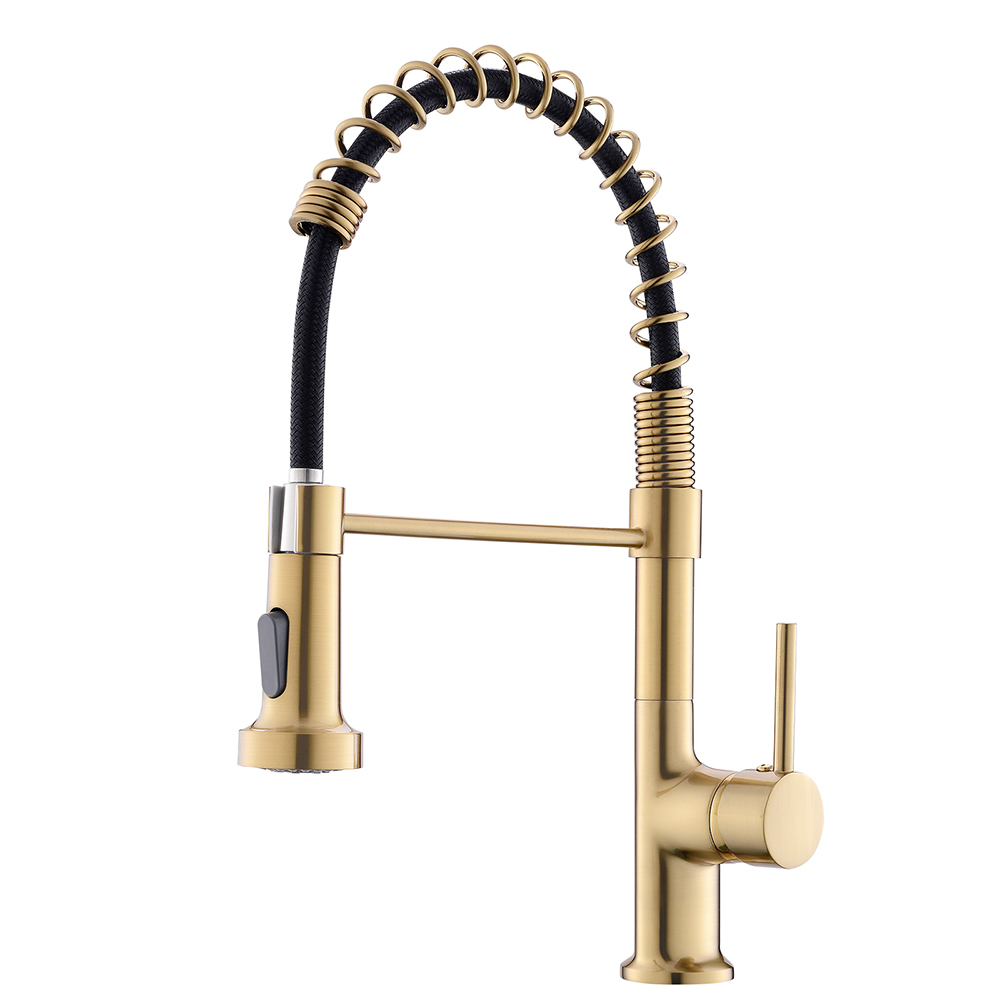 Commercial Kitchen Faucet with Pull Down Sprayer, Single Handle Single Lever Kitchen Sink Faucet