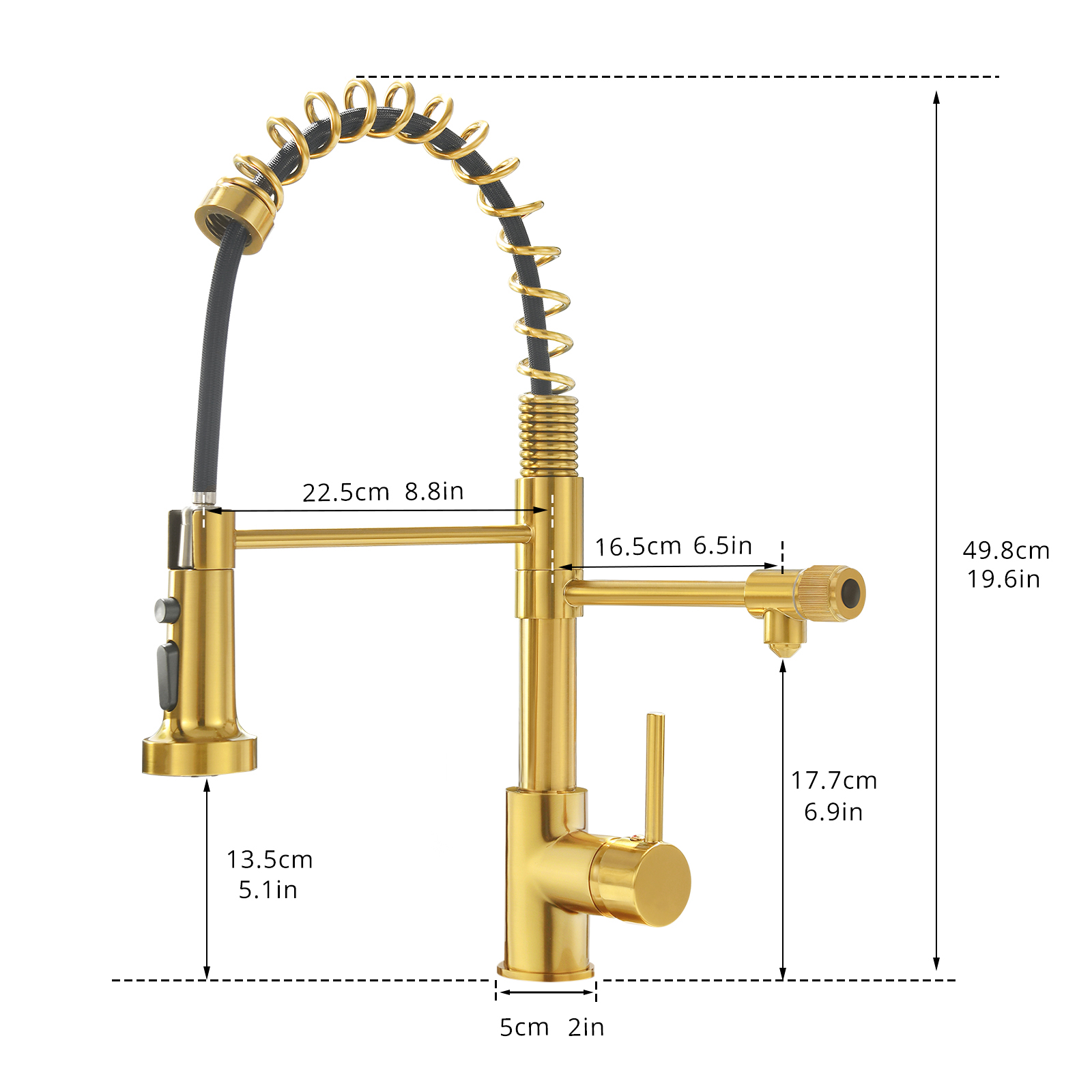 Purifier Kitchen Faucet Drinking Water Faucet, Pull Down Water Filter Kitchen Sink Faucets (Black and Nickel gold )