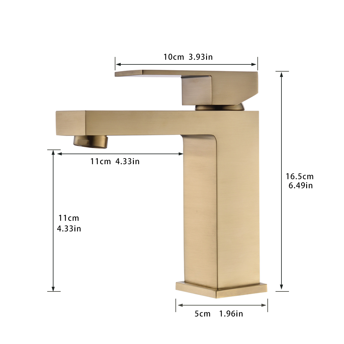 Gold Bathroom Faucet, Brushed Gold Faucet for Bathroom Sink, Gold Single Hole Bathroom Faucet Modern Single Handle Vanity Basin Faucet