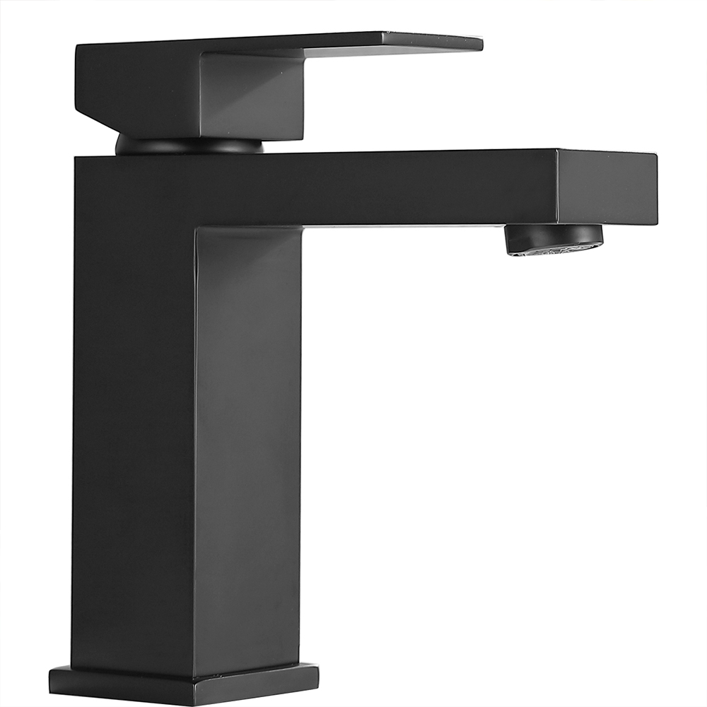 Black Bathroom Faucet, Brushed Black  Faucet for Bathroom Sink, Black Single Hole Bathroom Faucet Modern Single Handle Vanity Basin Faucet