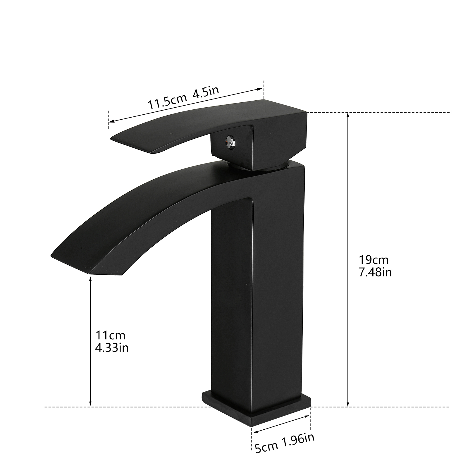 Black Bathroom Faucet, Brushed Black  Faucet for Bathroom Sink, Black Single Hole Bathroom Faucet Modern Single Handle Vanity Basin Faucet