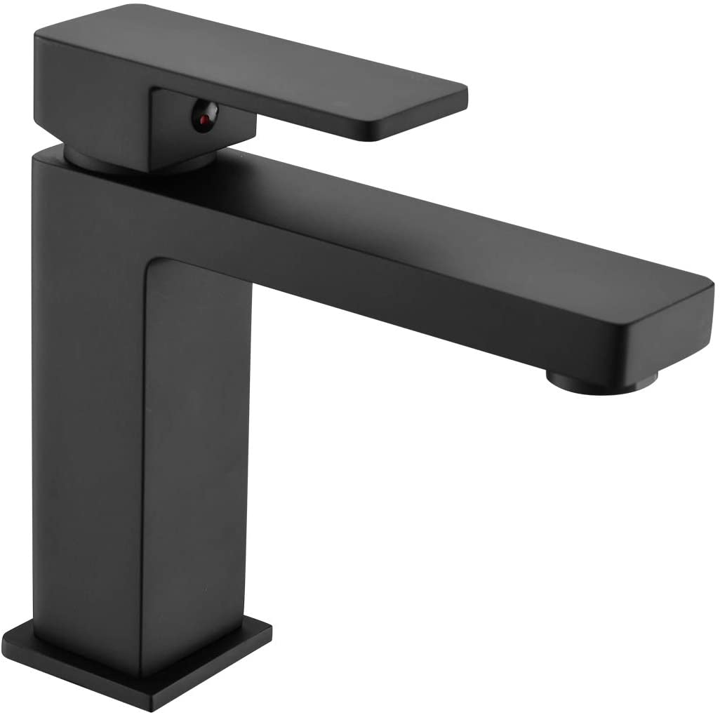 Black Bathroom Faucet, Brushed Black  Faucet for Bathroom Sink, Black Single Hole Bathroom Faucet Modern Single Handle Vanity Basin Faucet