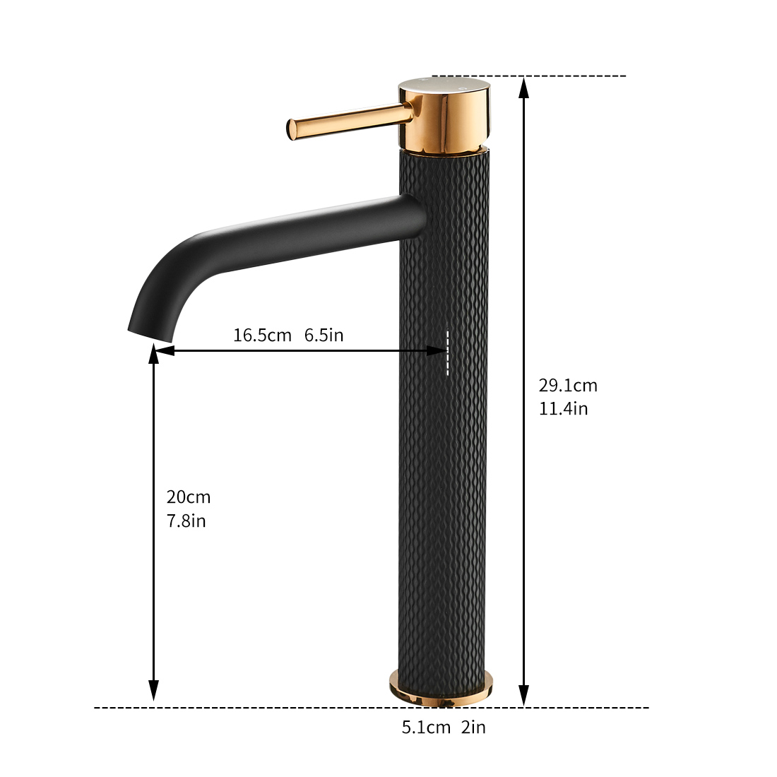 Black Bathroom Faucet, Black and Gold  Faucet for Bathroom Sink, Black Single Hole Bathroom Faucet Modern Single Handle Vanity Basin Faucet