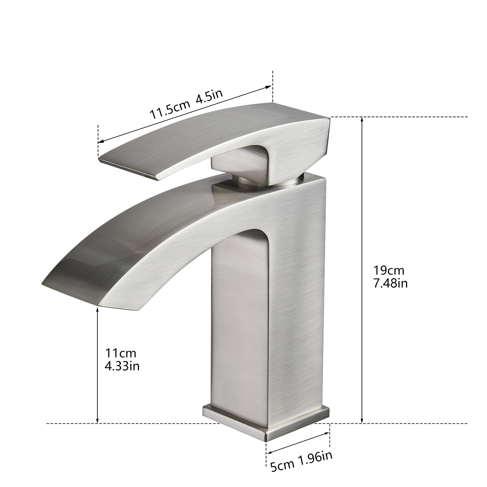 Brushed Nickel Bathroom Faucet,Faucet for Bathroom Sink, Single Hole Bathroom Faucet Modern Single Handle Vanity Basin Faucet