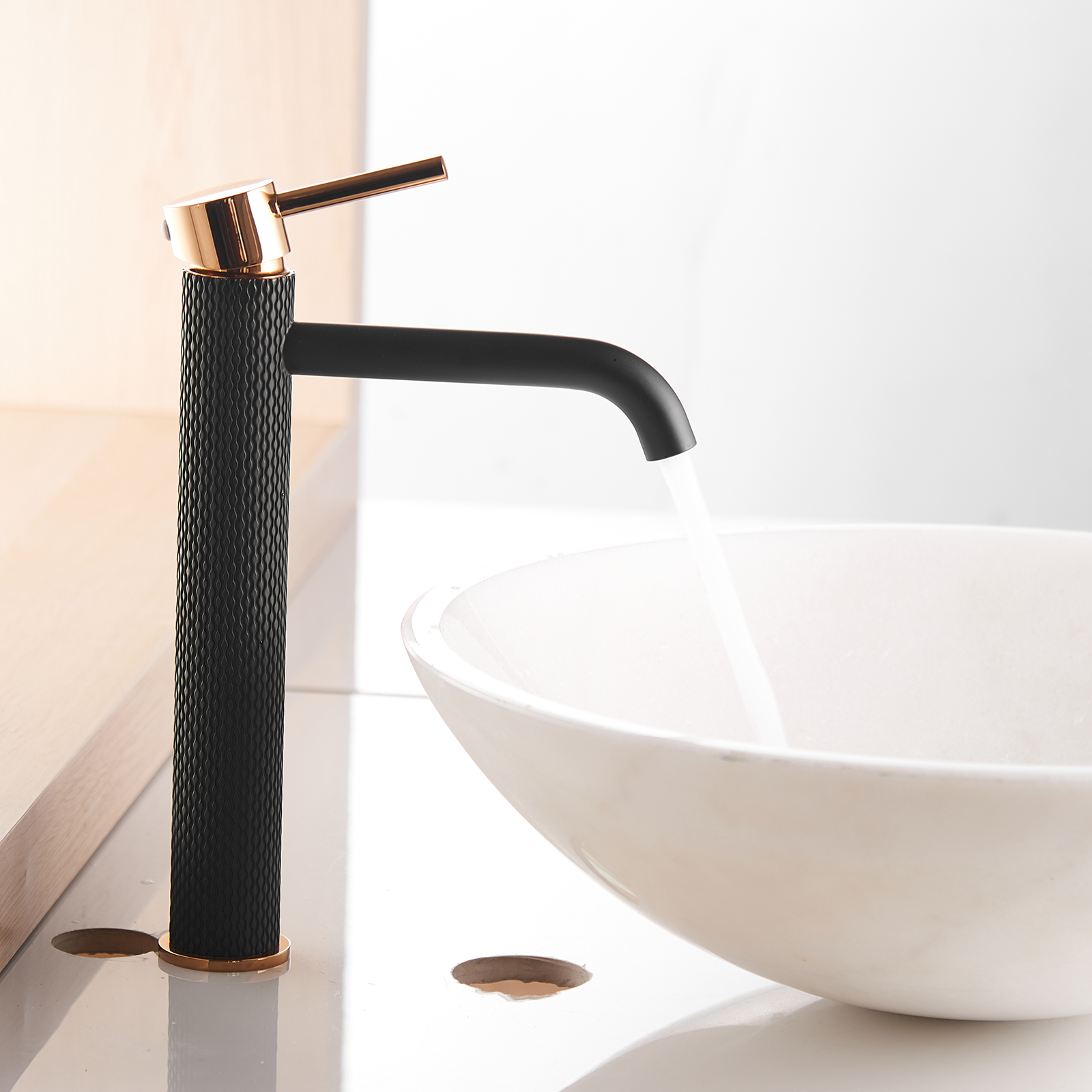 Black Bathroom Faucet, Black and Gold  Faucet for Bathroom Sink, Black Single Hole Bathroom Faucet Modern Single Handle Vanity Basin Faucet