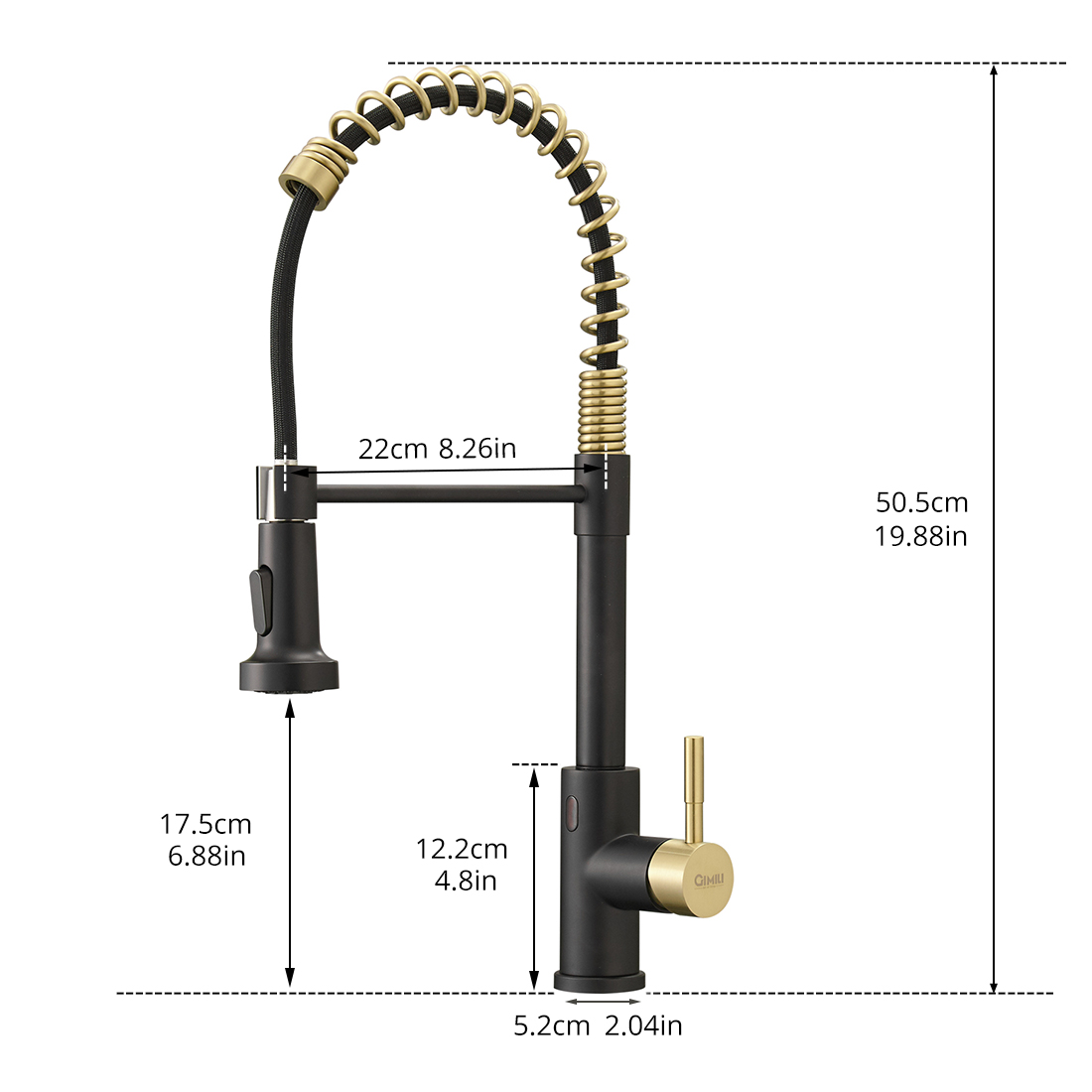 Touchless Kitchen Faucet,Hands Free Automatic Smart Kitchen Faucet Black Smart Kitchen Faucet