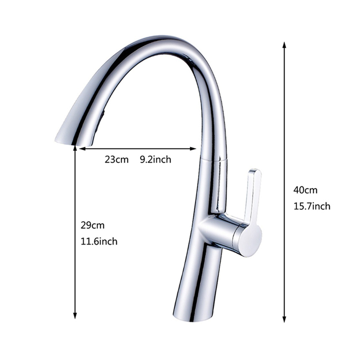 Commercial Kitchen Faucet with Pull Out Sprayer, Single Handle Single Lever Kitchen Sink Faucet