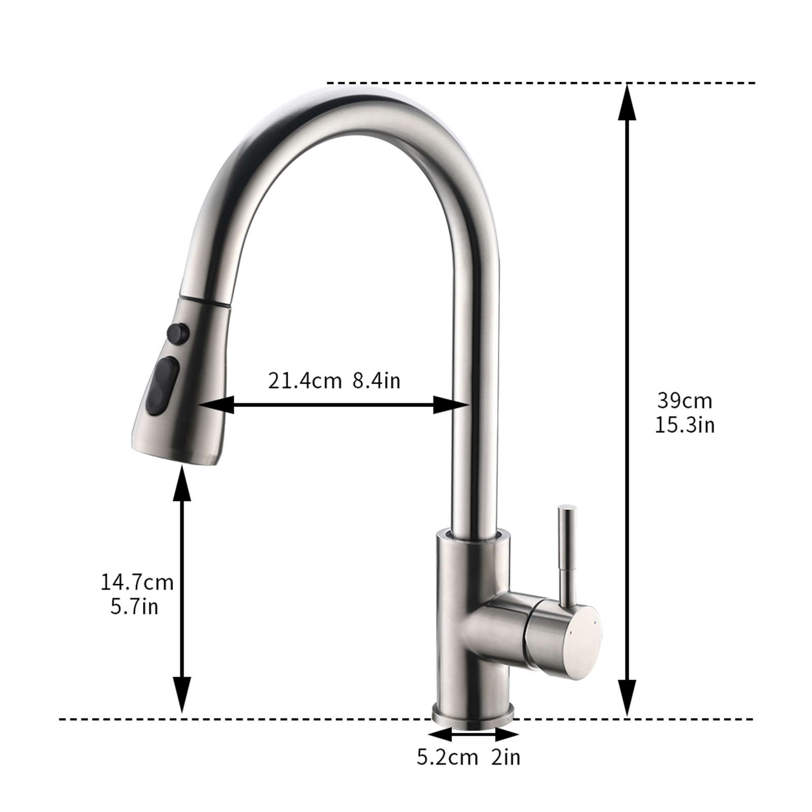 FLG Touch-On Kitchen Faucet with Pull Out Sprayer Single Handle Brass Touch Activated Kitchen Sink Faucet with 2-Way Pull Out Sprayer,Brushed Nickel