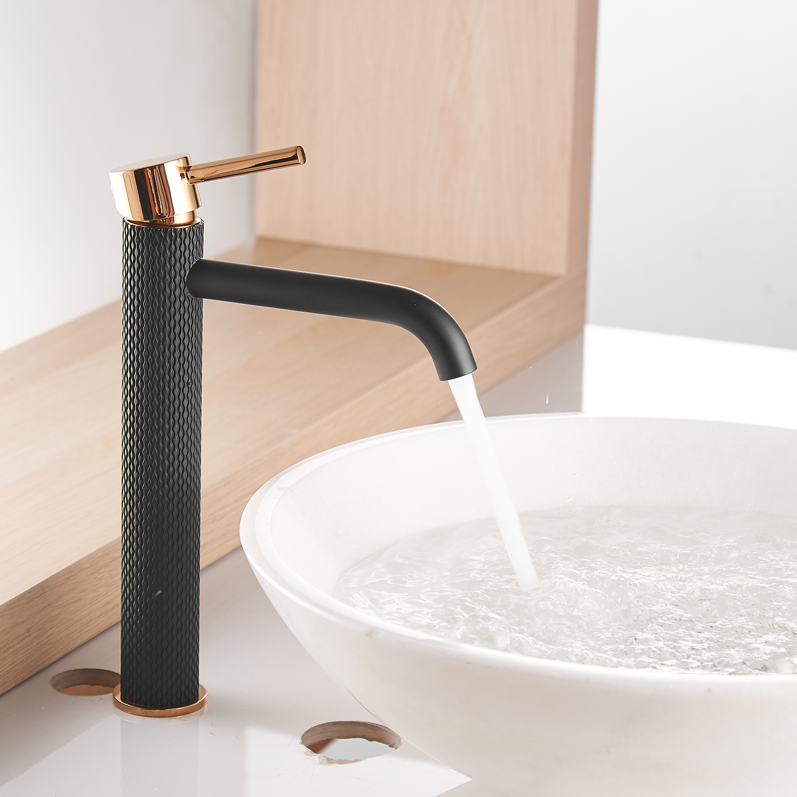 Black Bathroom Faucet, Black and Gold  Faucet for Bathroom Sink, Black Single Hole Bathroom Faucet Modern Single Handle Vanity Basin Faucet