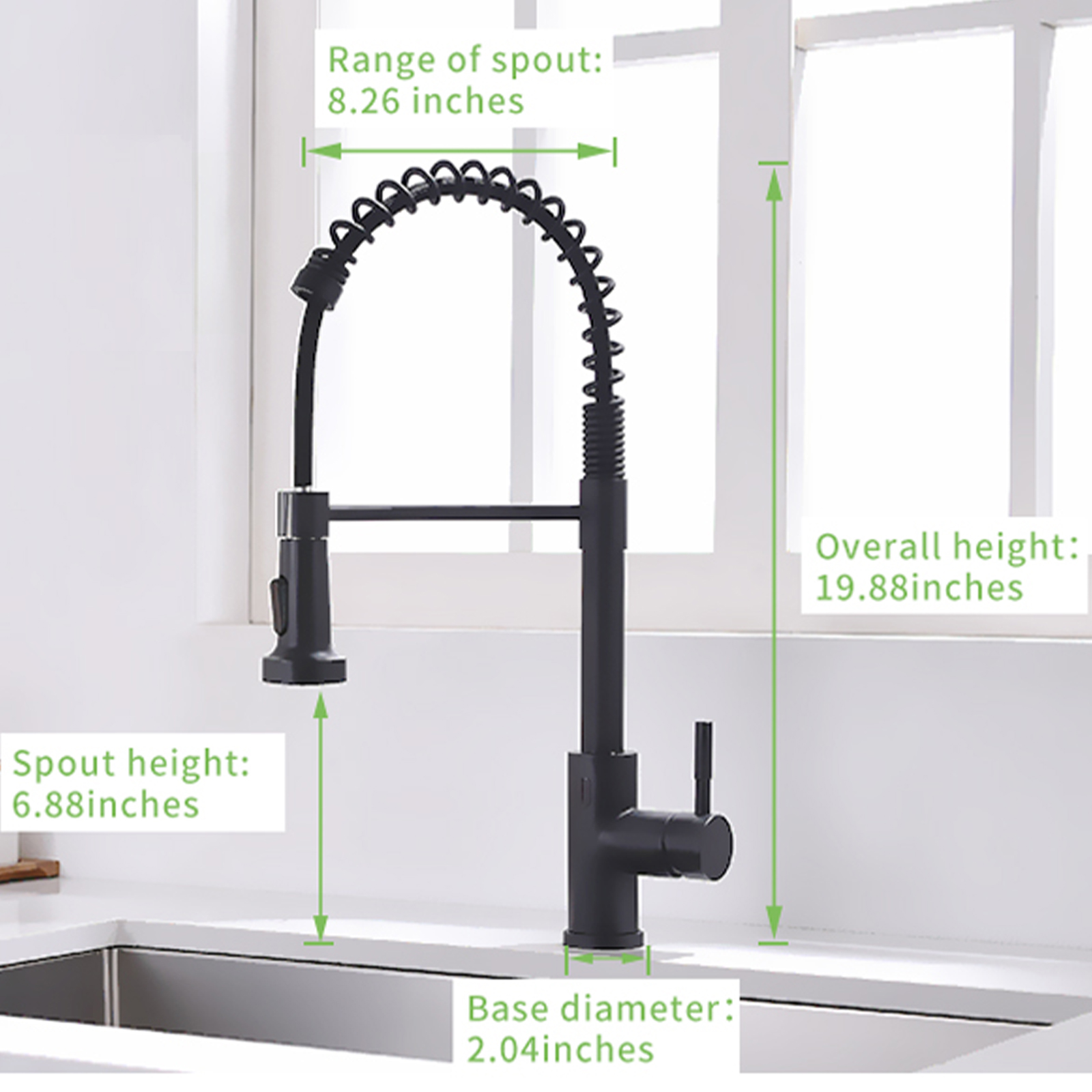 Touchless Kitchen Faucet,Hands Free Automatic Smart Kitchen Faucet Black Smart Kitchen Faucet