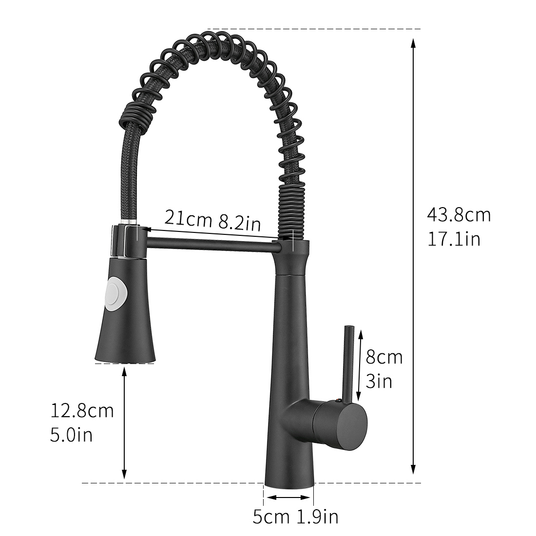 Commercial Black Kitchen Faucet with Pull Down Sprayer, Single Handle Single Lever Kitchen Sink Faucet