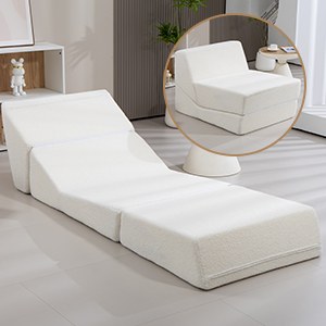 Folding Sofa Bed Couch Unfold for comfortable nap Modular Play Couch for Living Room The office Room  Playroom White color