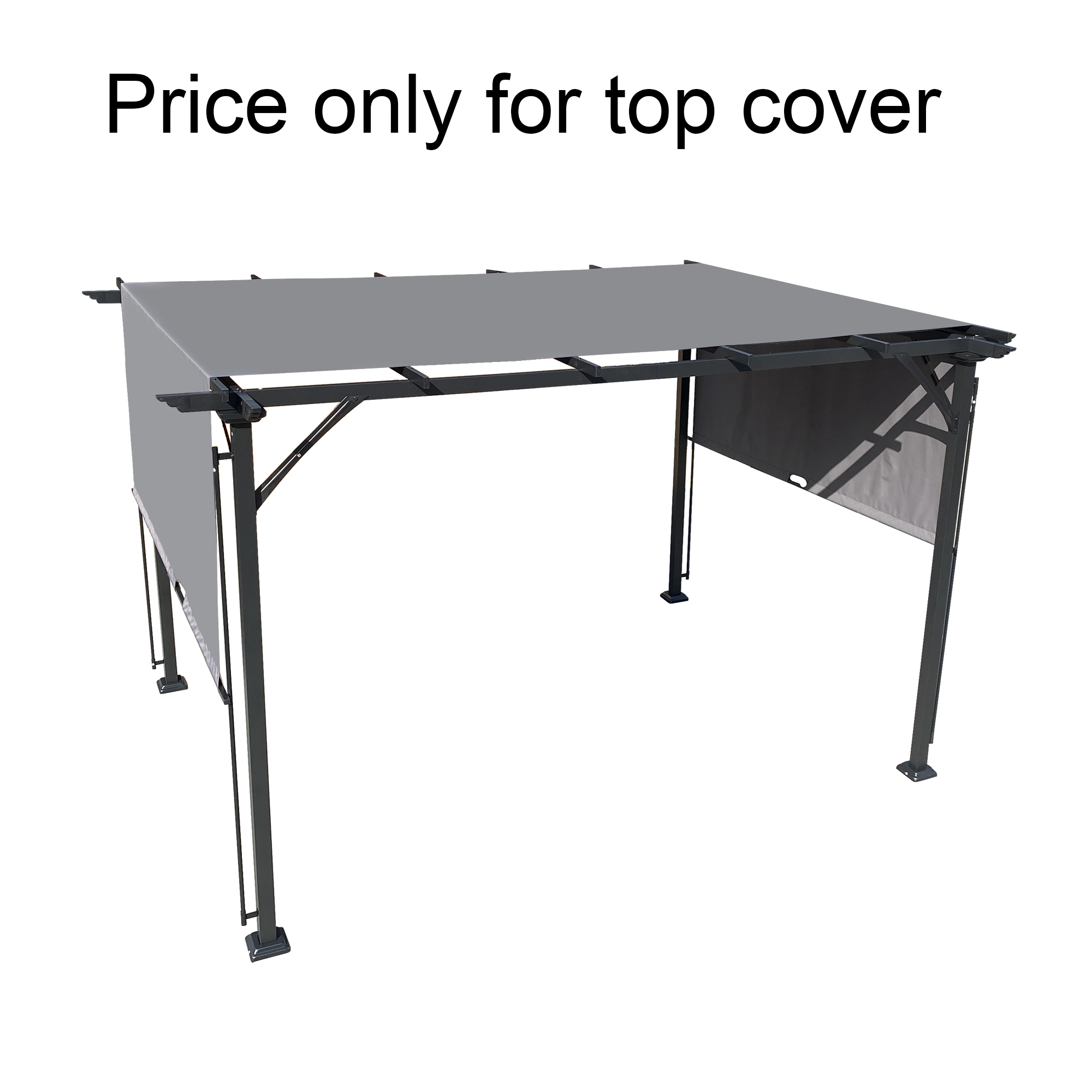 Universal Canopy Cover Replacement for 12x9 Ft Curved Outdoor Pergola Structure-grey