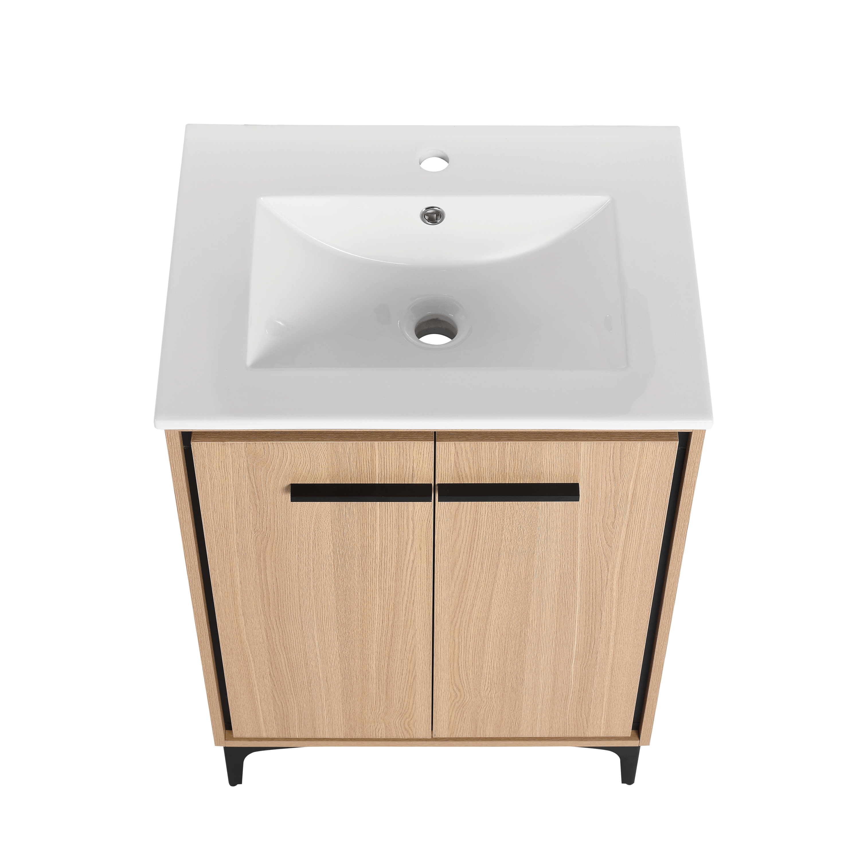 24 Inch Bathroom Vanity Base with basin, Storage Cabinet with Doors, Engineered Wood