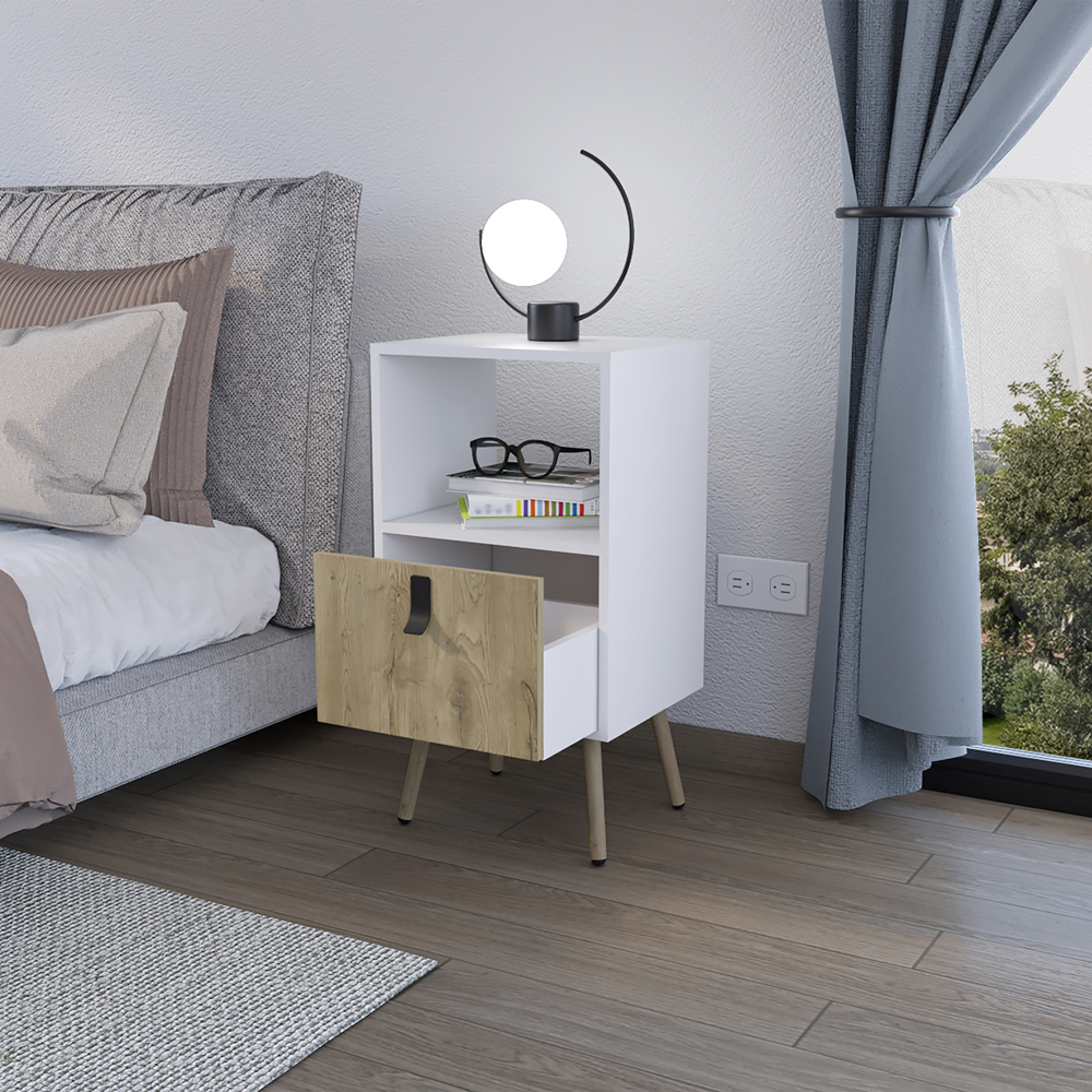 Nightstand A Magness, Bedroom, White / Macadamia