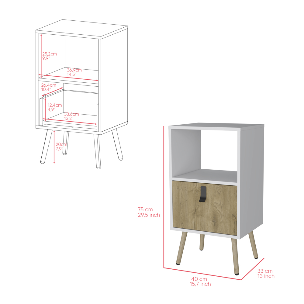 Nightstand A Magness, Bedroom, White / Macadamia