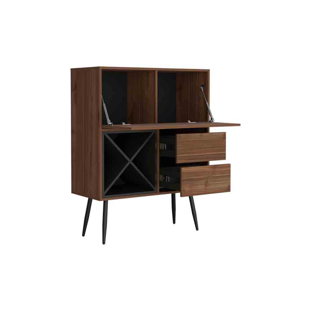 Bar Octupos, Living Room, Mahogany / Black