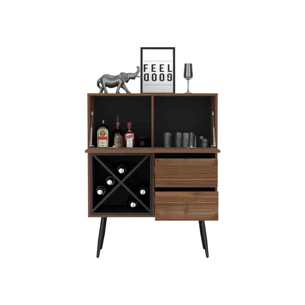 Bar Octupos, Living Room, Mahogany / Black