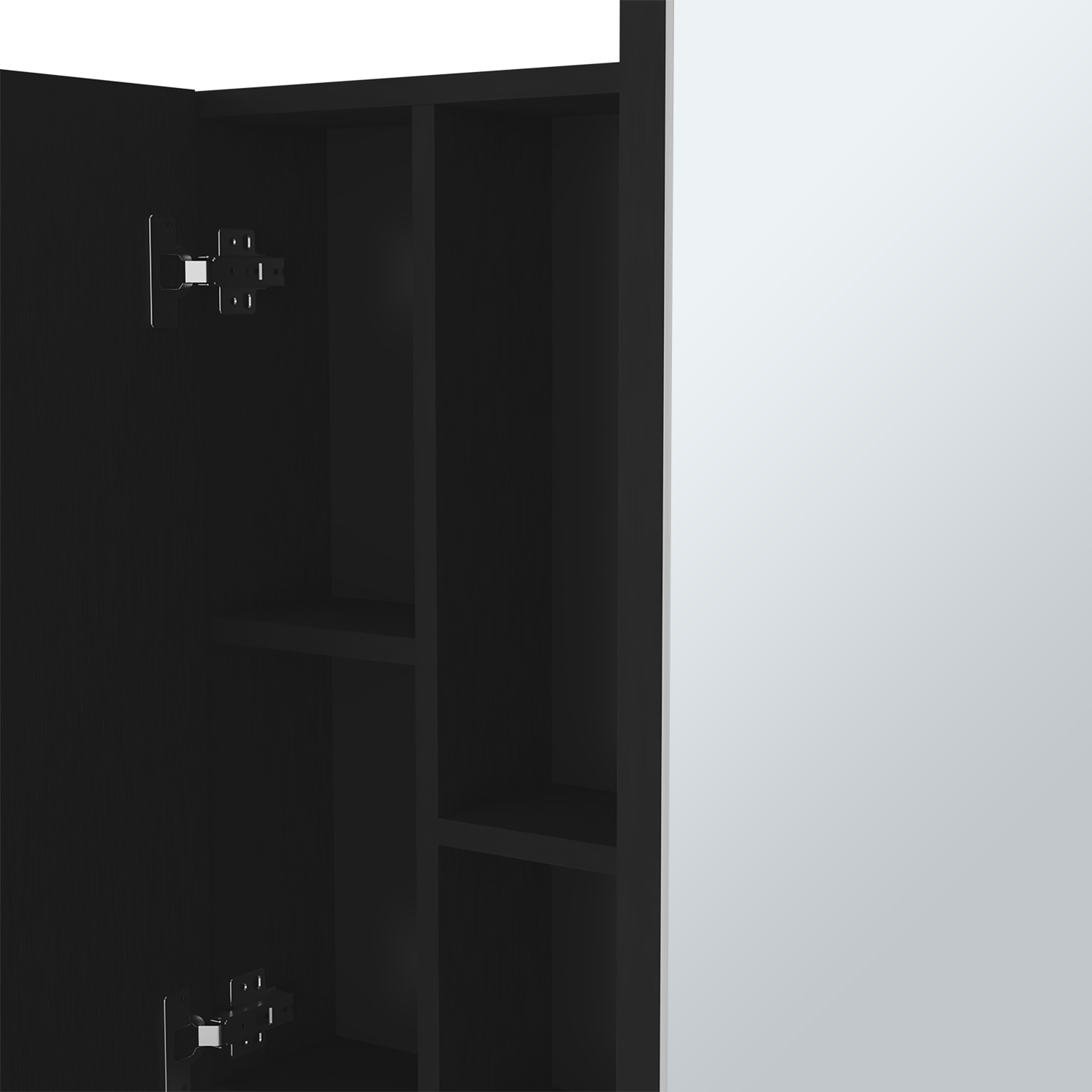 Medicine Cabinet Prague, Four Internal Shelves, Single Door, Black Wengue Finish