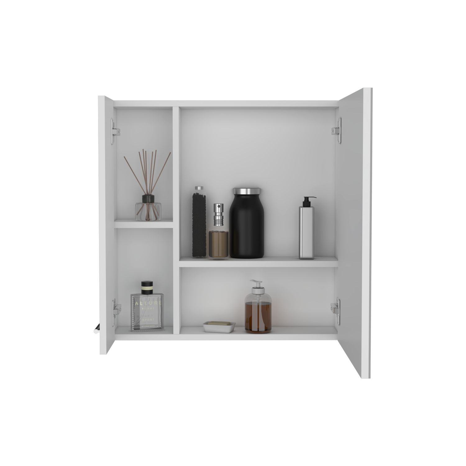 Medicine Cabinet Prague, Four Internal Shelves, Single Door, White Finish