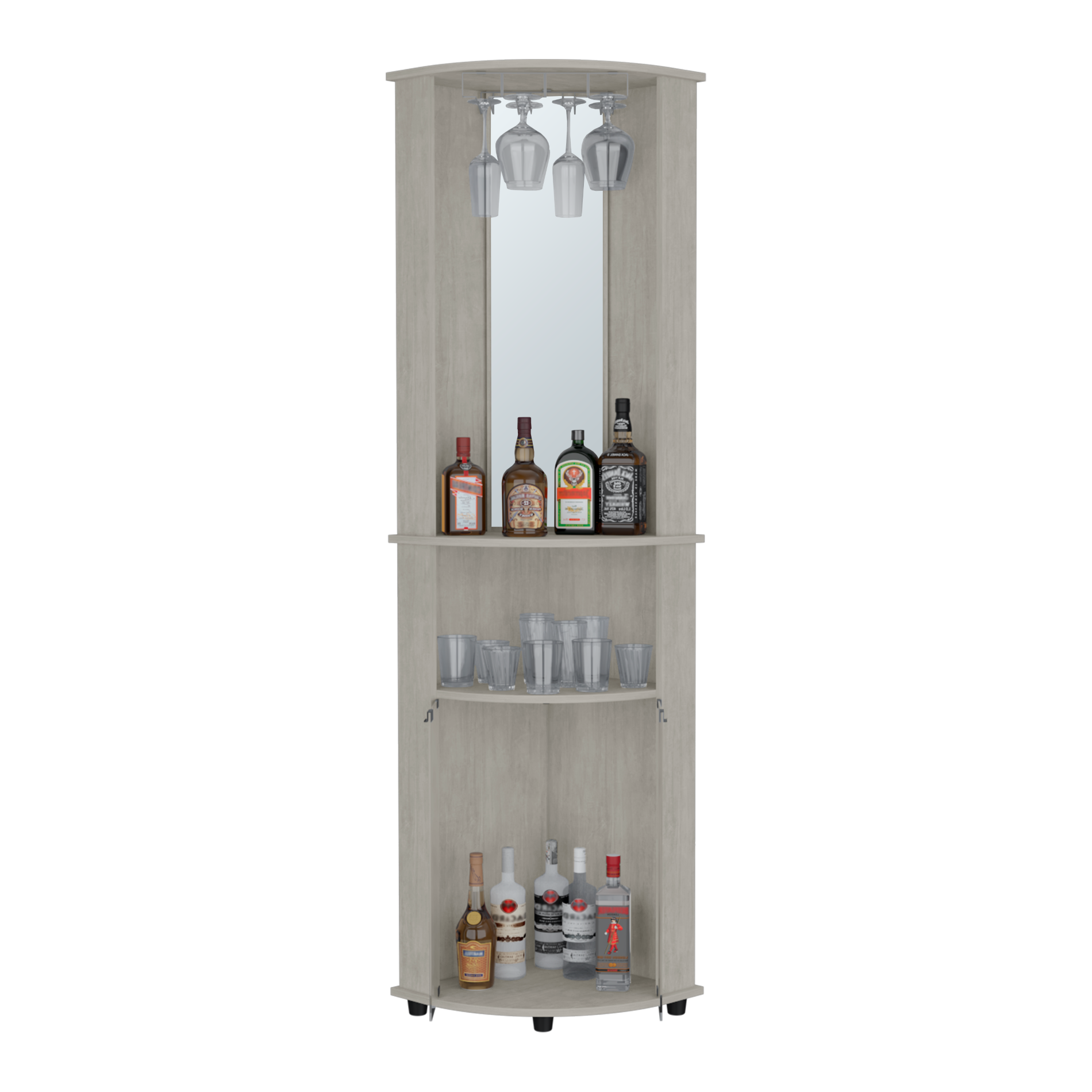 Corner Bar Cabinet Rialto, Living Room, Concrete Gray