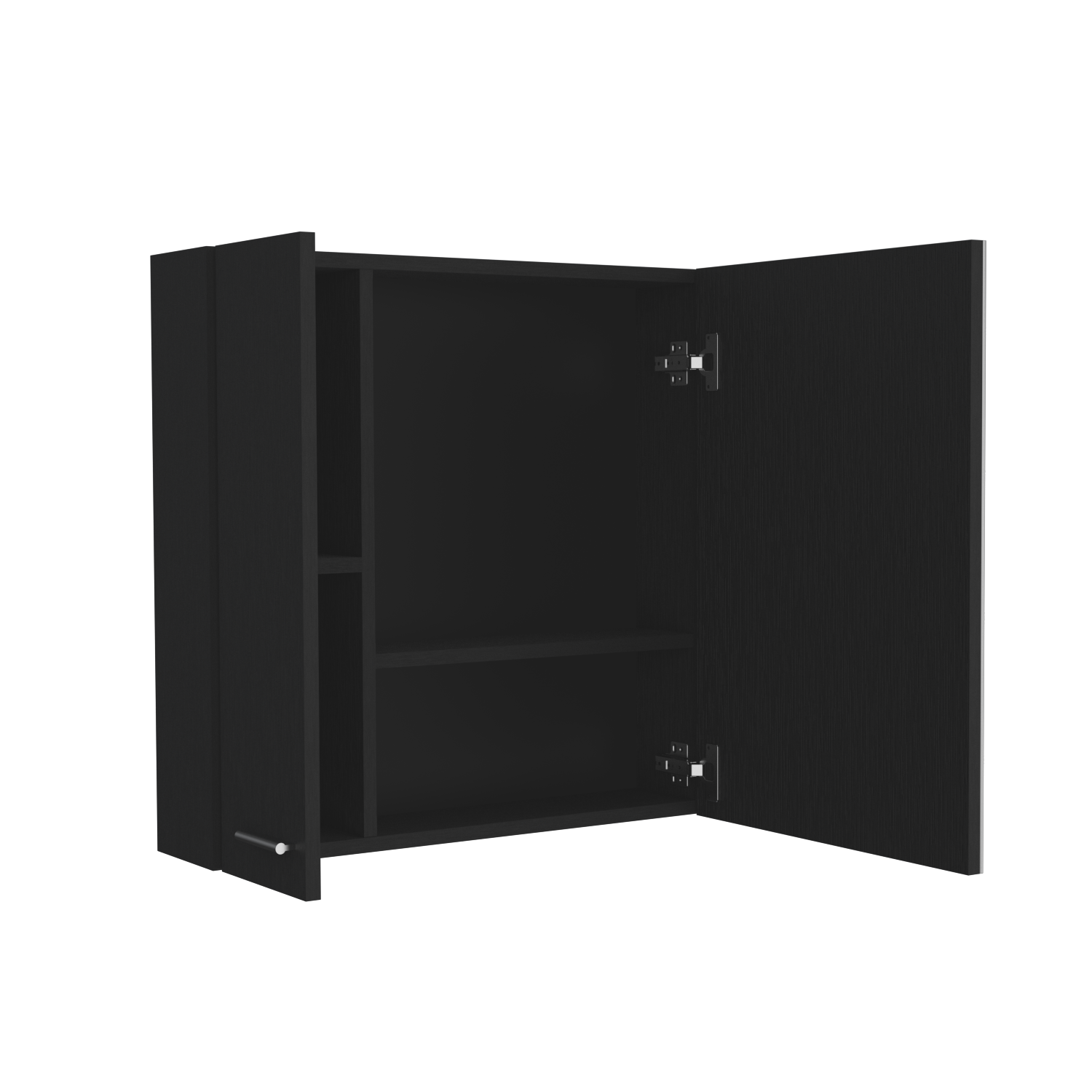 Medicine Cabinet Prague, Four Internal Shelves, Single Door, Black Wengue Finish