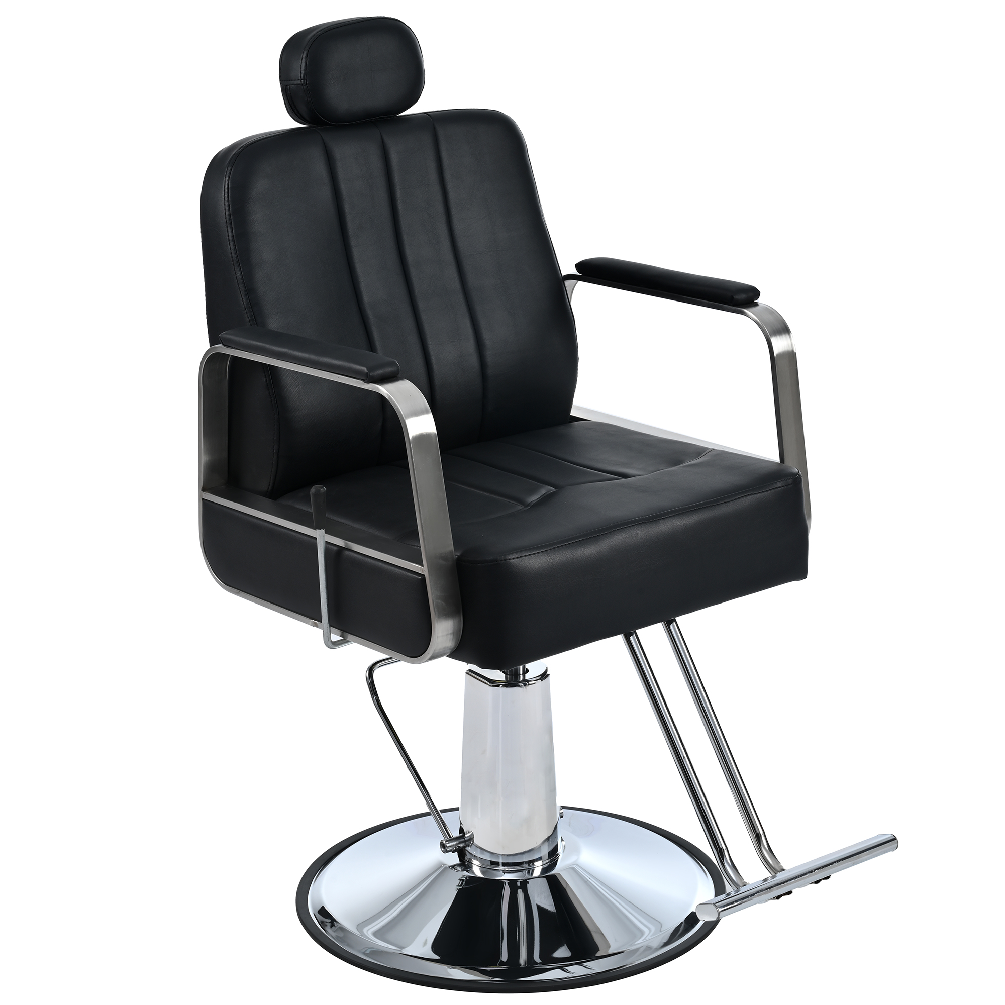 Premium Reclining barber Chair Salon Chair for Hair Stylist with Heavy Duty Hydraulic Pump, 360° Rotation, Tattoo Chair  Shampoo Beauty Salon Equipment,  Max Load Weight 400 Lbs, Black