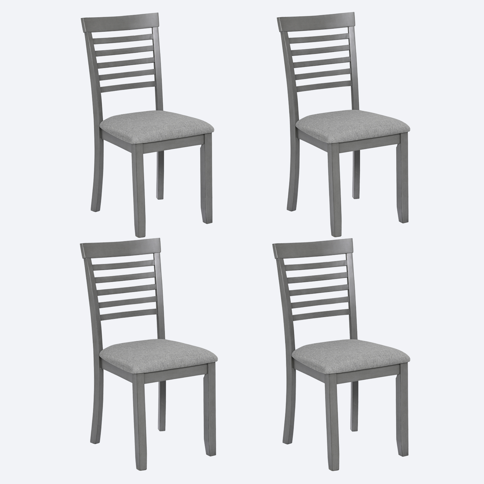 Dining Chairs set for 4,Kitchen Chair with Padded Seat, Side Chair for Dining Room, Gray