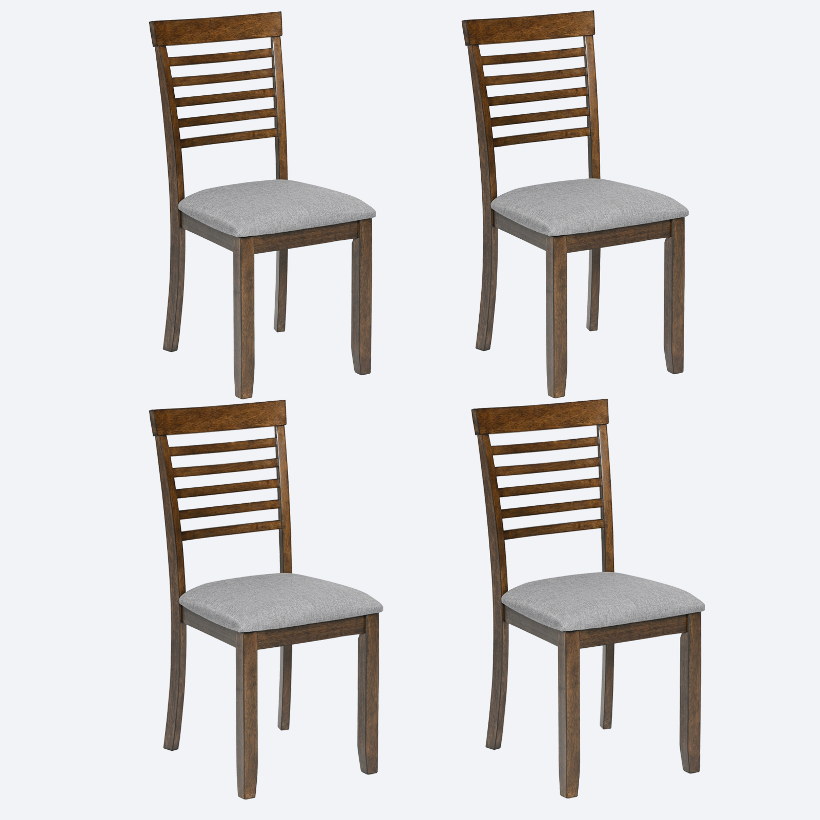 Dining Chairs set for 4,Kitchen Chair with Padded Seat, Side Chair for Dining Room, Walnut