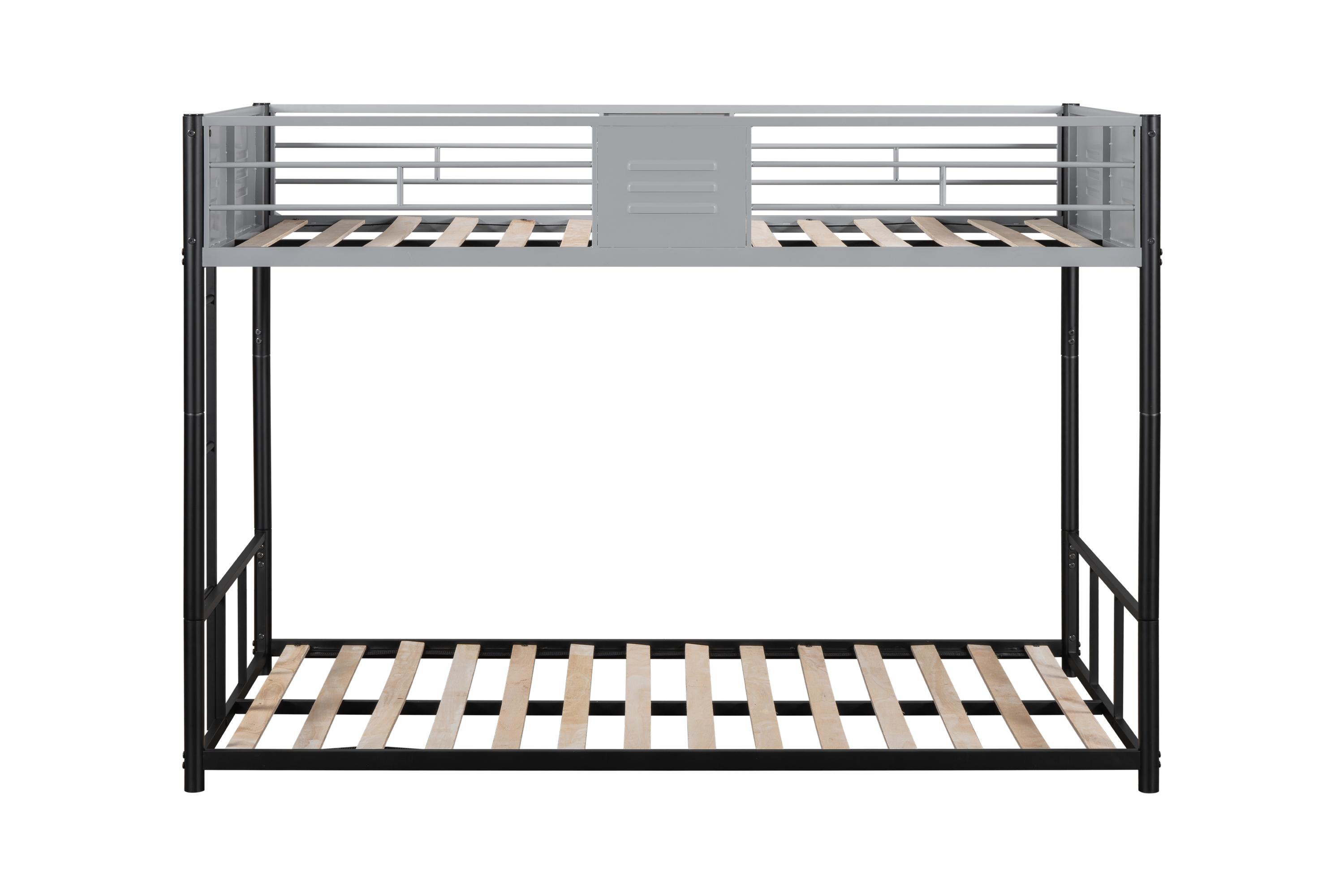 Metal Twin over Twin Bunk Bed with Vent Board/ Heavy-duty Sturdy Metal/ Noise Reduced/ Safety Guardrail/ CPC Certified