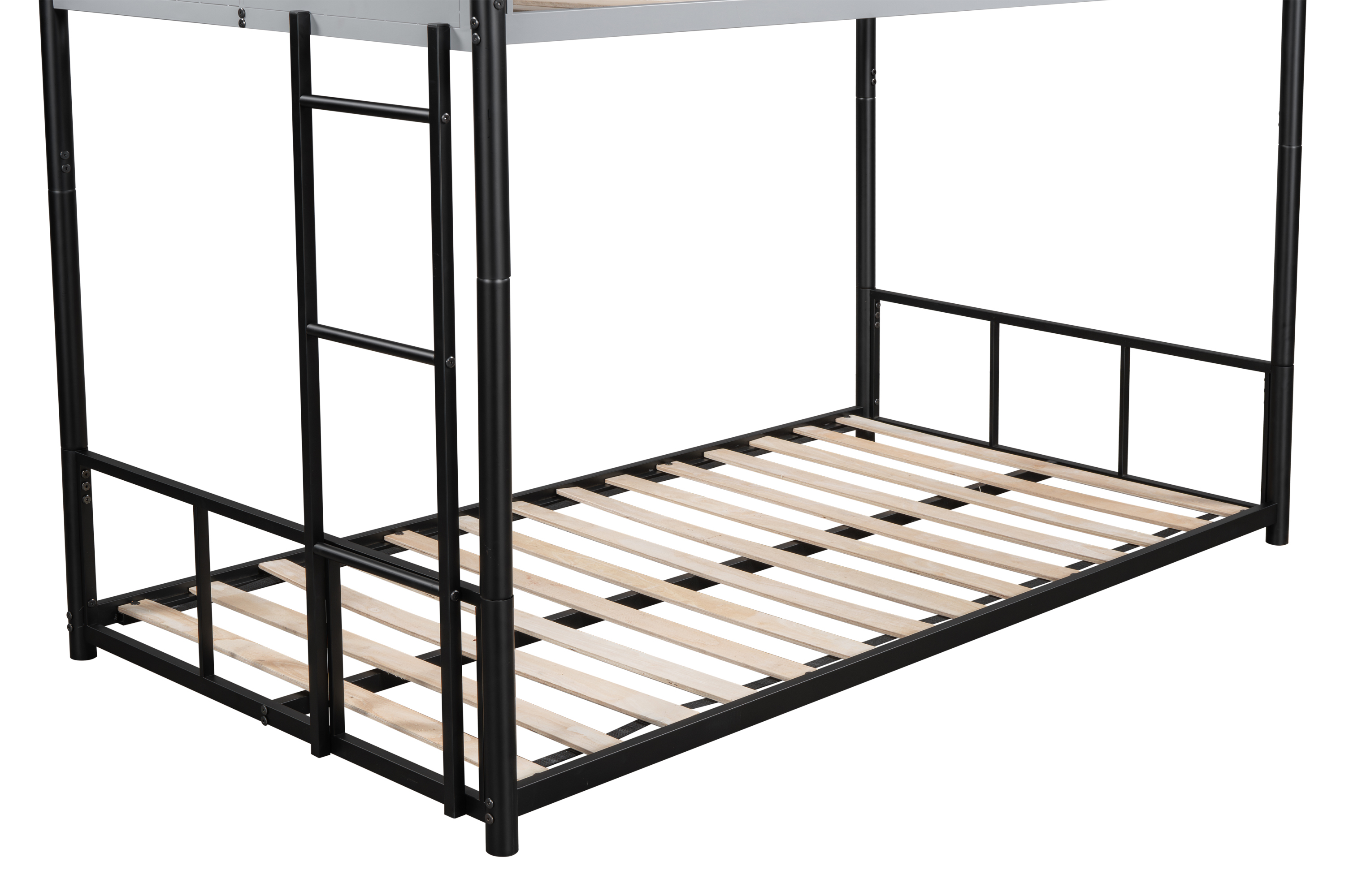 Metal Twin over Twin Bunk Bed with Vent Board/ Heavy-duty Sturdy Metal/ Noise Reduced/ Safety Guardrail/ CPC Certified