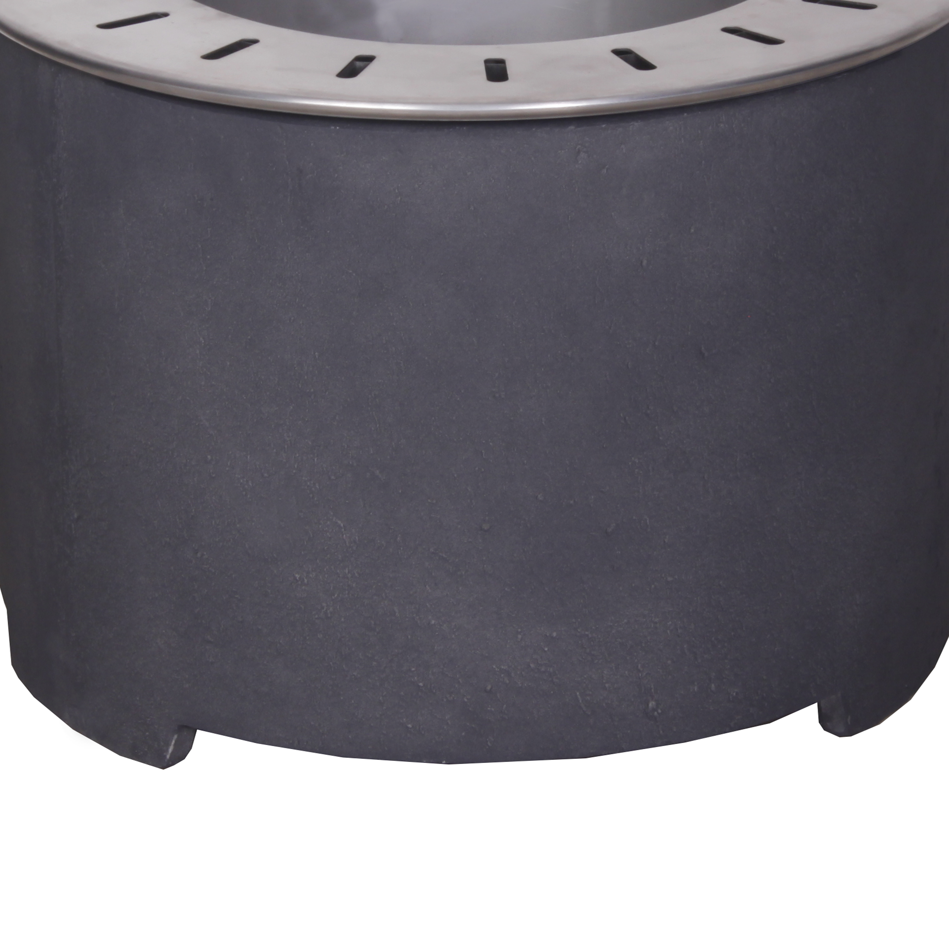 20.5 Inch x 15 Inch Dark Grey Faux Concrete Texture Smokeless Firepit With Wood Pellet/Twig/Wood As The Fuel