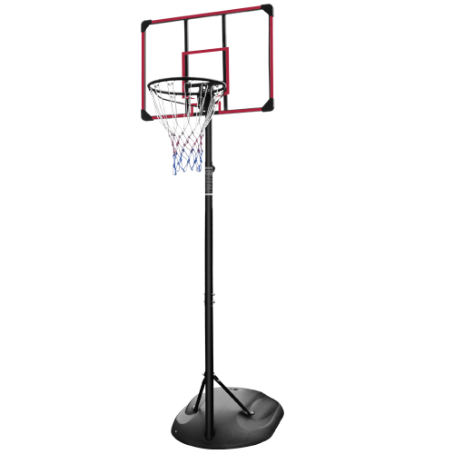 Portable Basketball Hoop Adjustable 7.5ft - 9.2ft with 32 Inch Backboard for Youth Adults Indoor Outdoor Basketball Goal Red