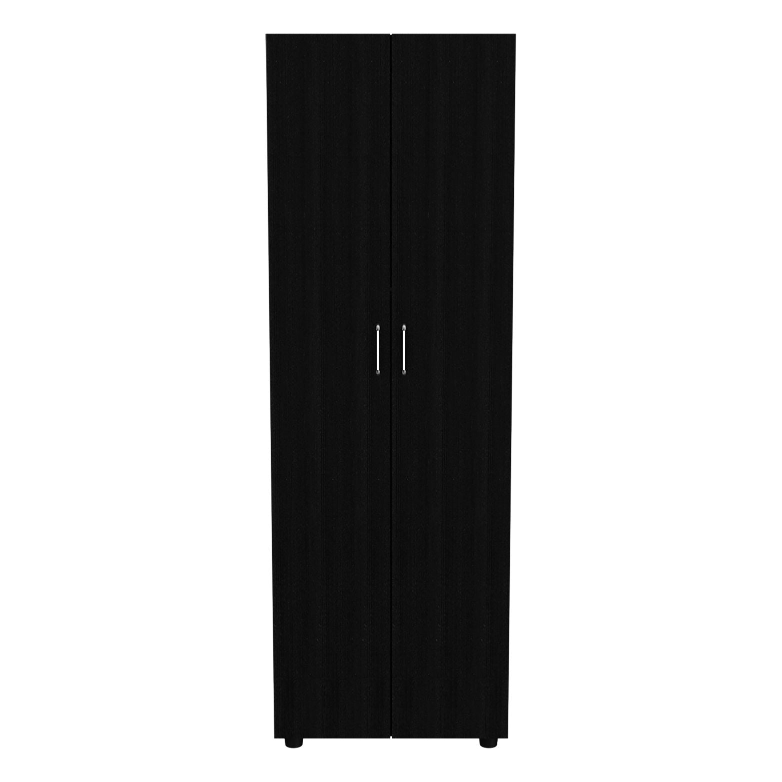 DEPOT E-SHOP London Armoire, Two Shelves, Rod, Double Door Cabinet Armoire, Black